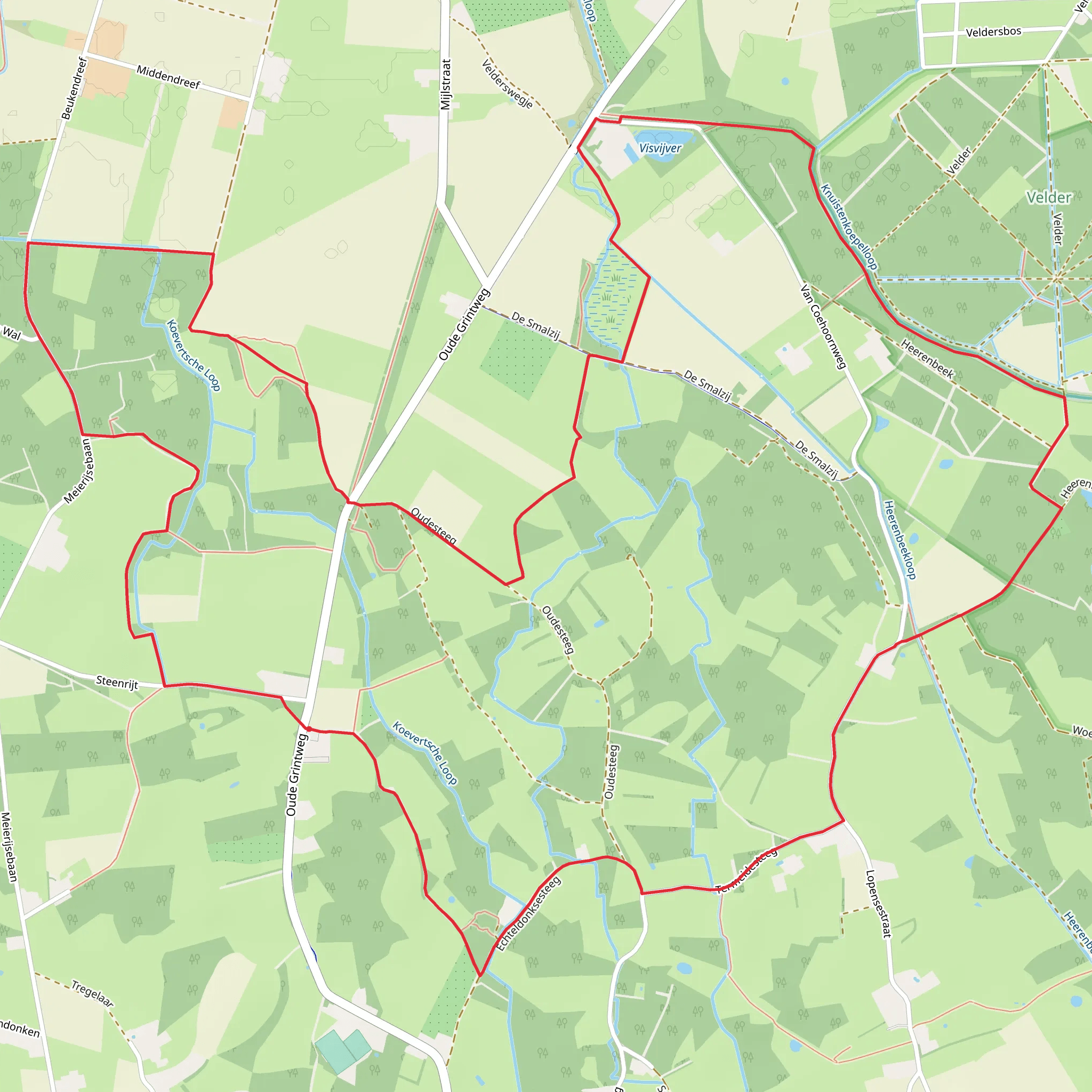 Kinderbos Route and Heerenbeek Route mobile static map
