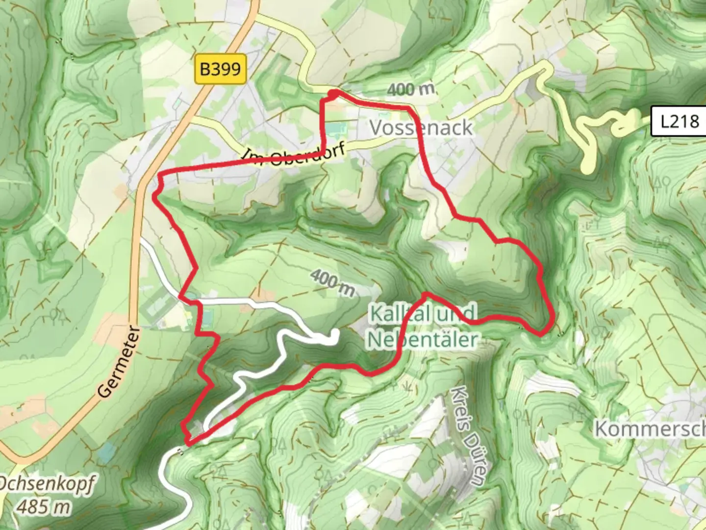 An image depicting the trail Kall Trail and Historischer Wanderweg and its surrounding area.