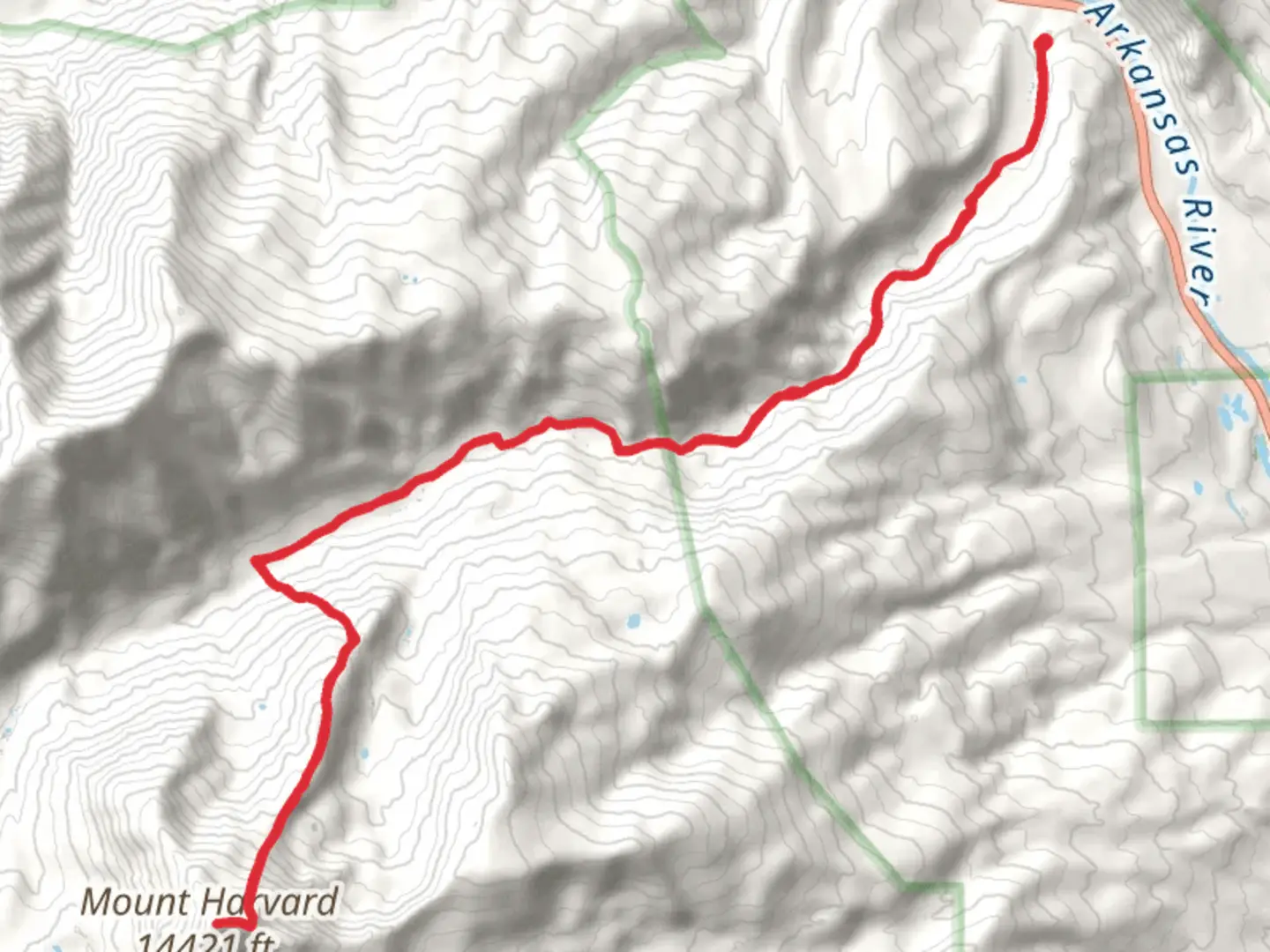 An image depicting the trail Mount Harvard via Pine Creek Trail and its surrounding area.
