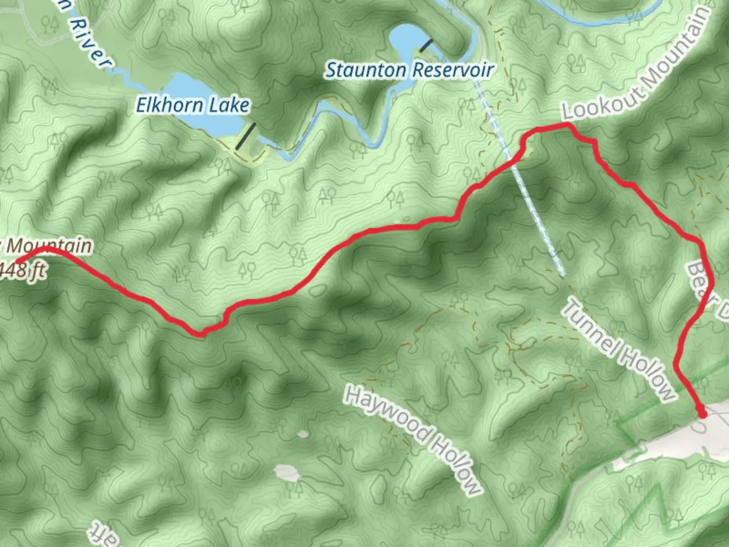 An image depicting the trail Hankey Mountain via Wild Oak Trail and its surrounding area.