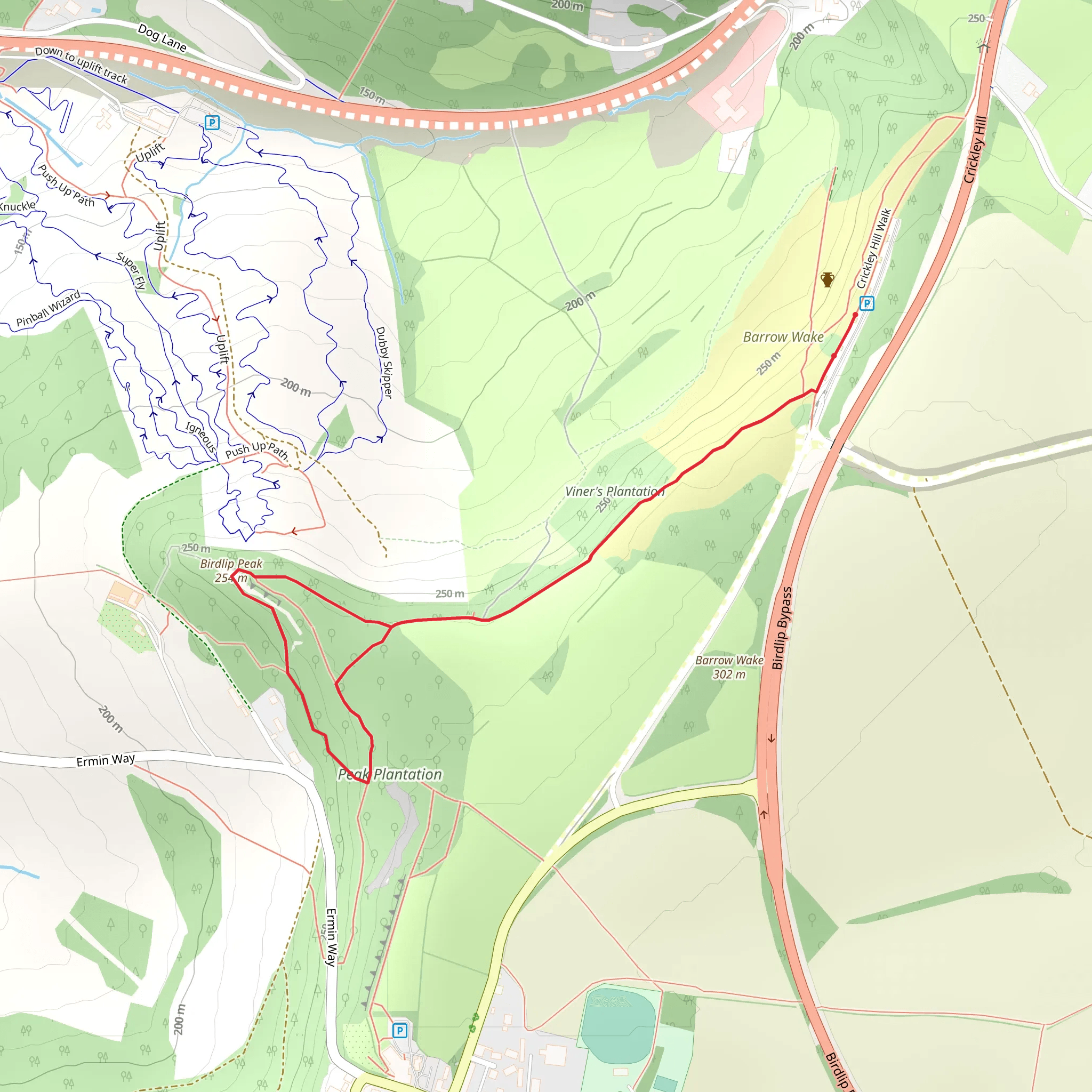 Birdlip Peak Loop mobile static map