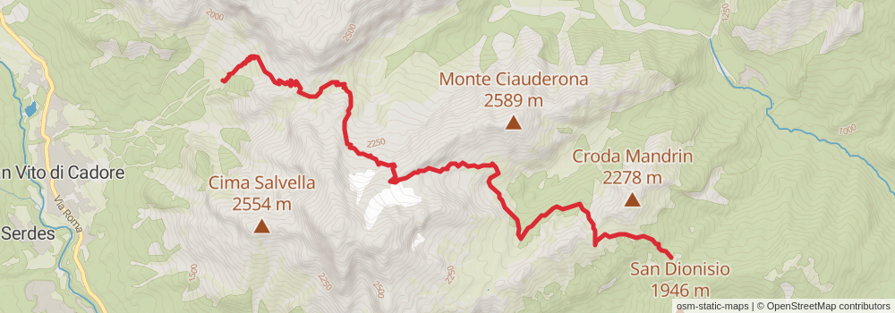 Alta Via 4 stage 5 Map