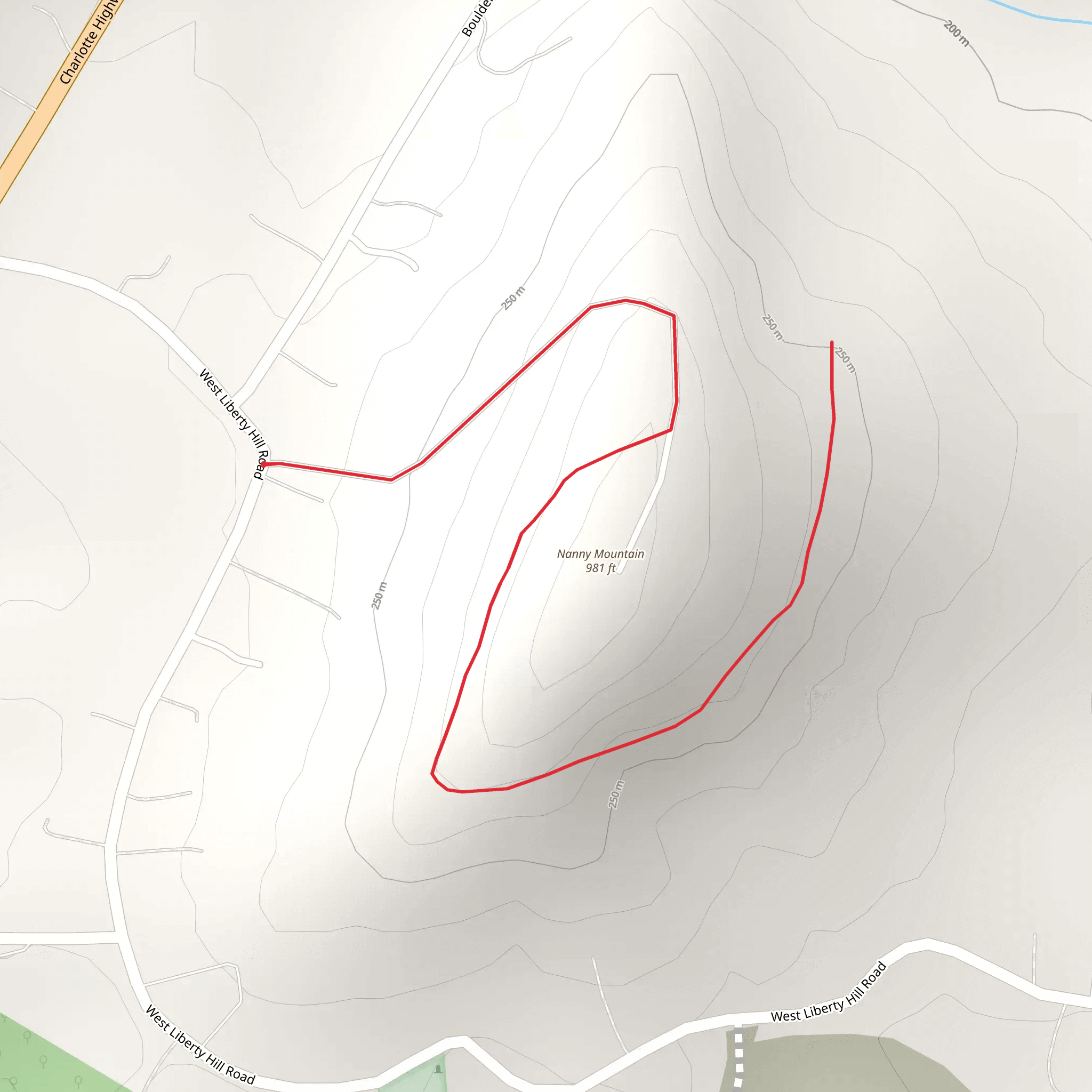 Nanny Mountain mobile static map