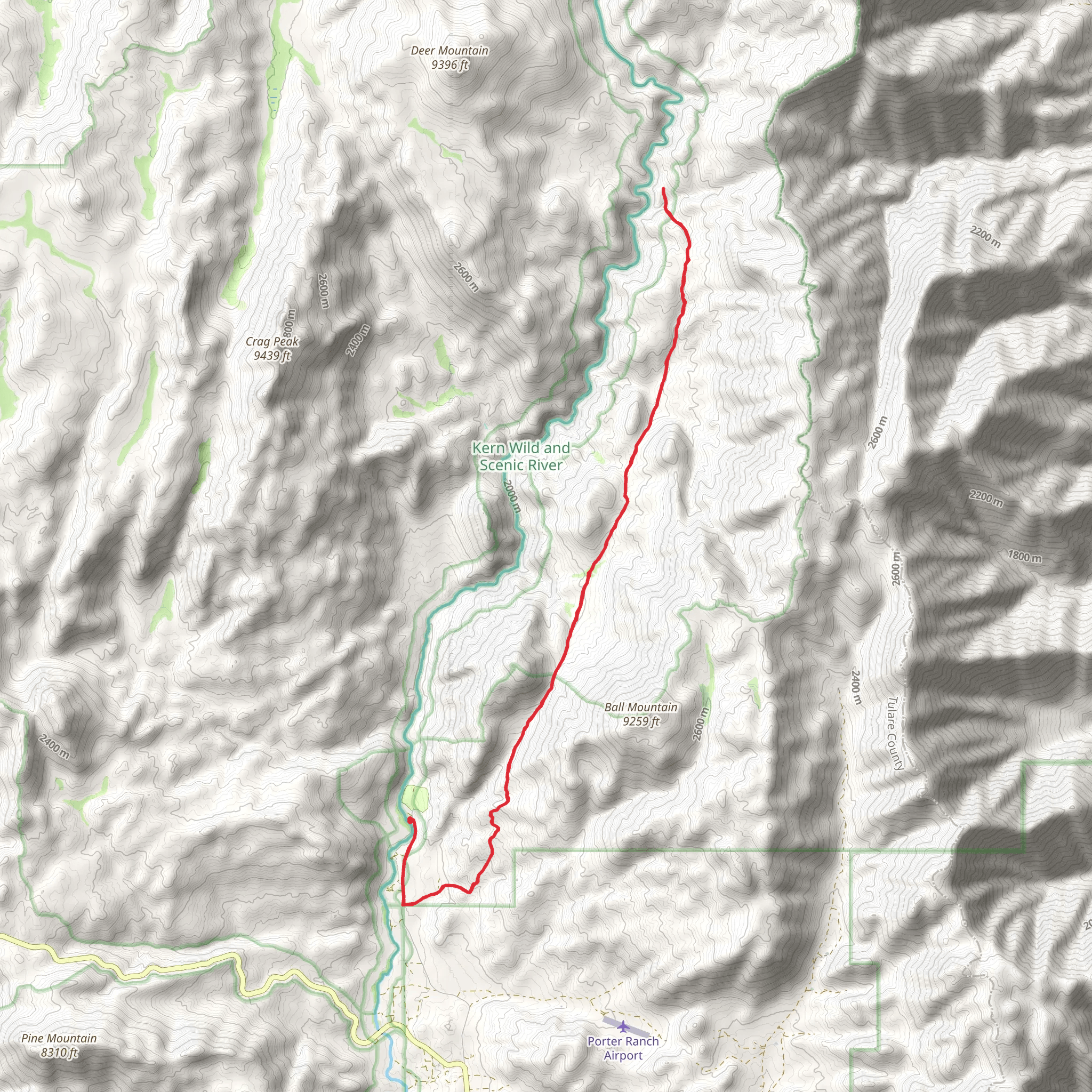 Wildrose Trail Out and Back mobile static map