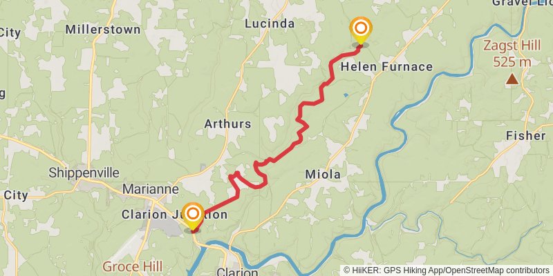 North Country Trail - Pennsylvania stage 13 Map