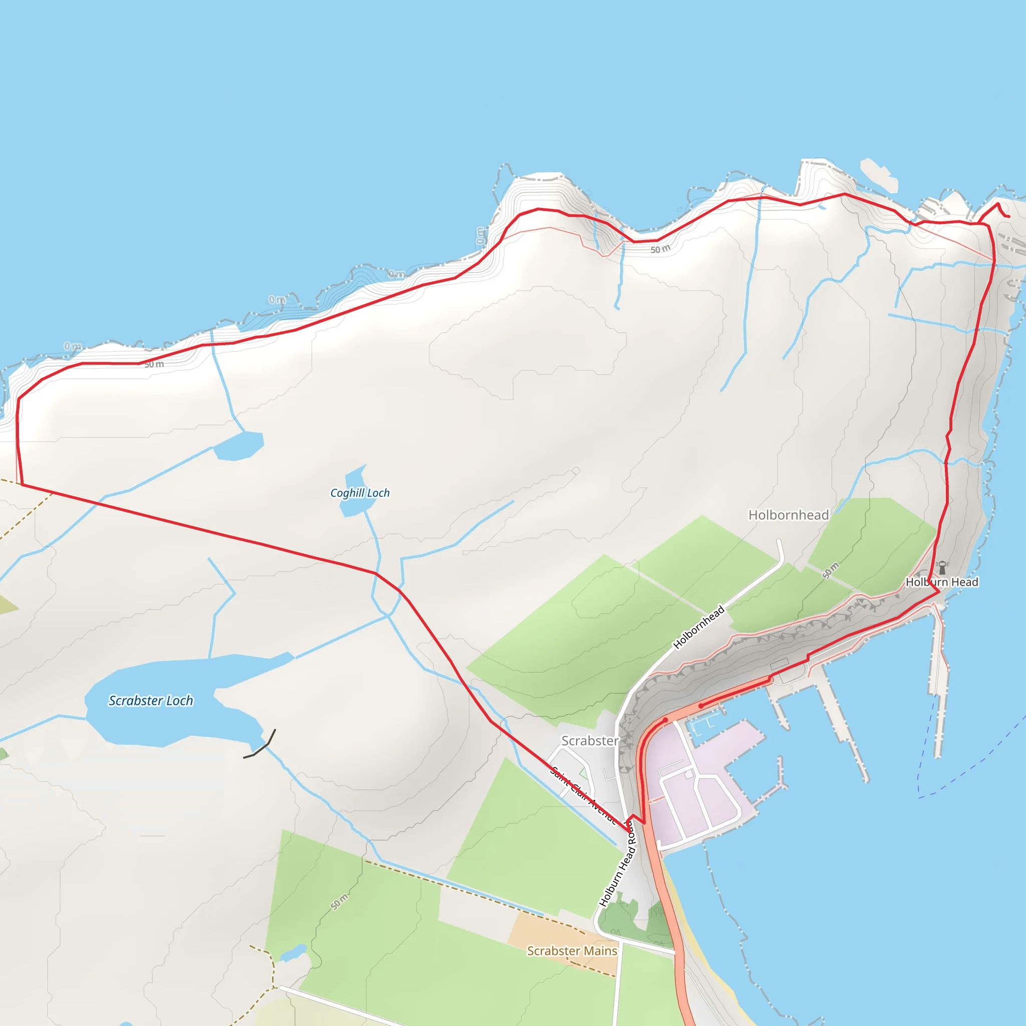 Holborn Head and Holborn Hill Loop mobile static map