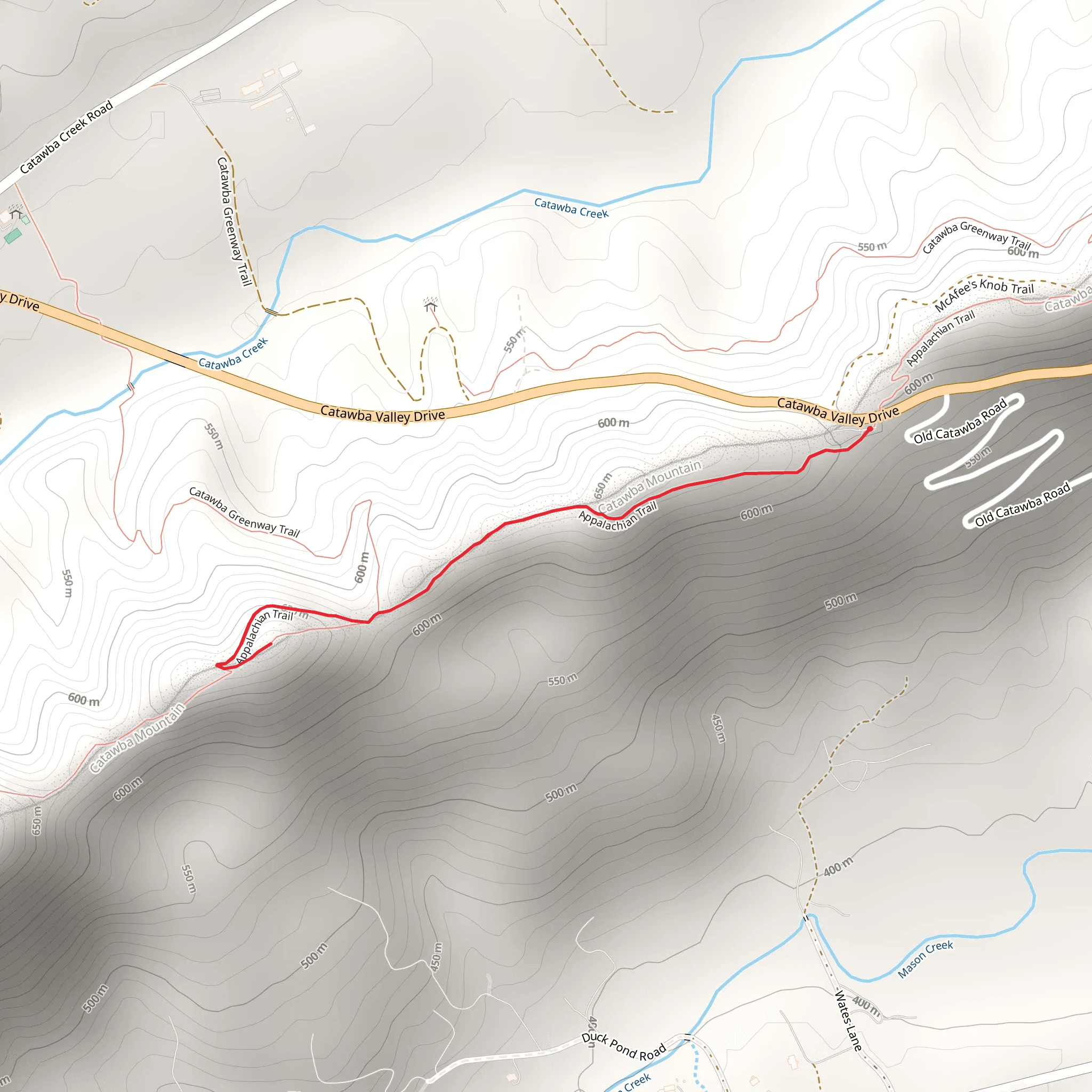 Sawtooth Ridge via Appalachian Trail mobile static map