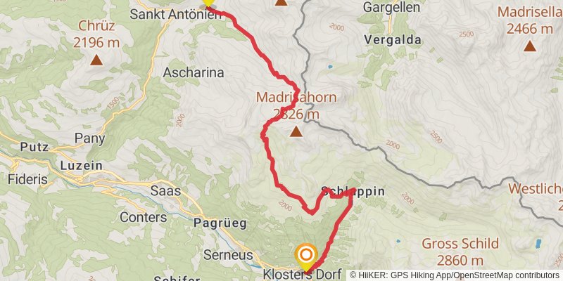 Walserweg stage 17 Map