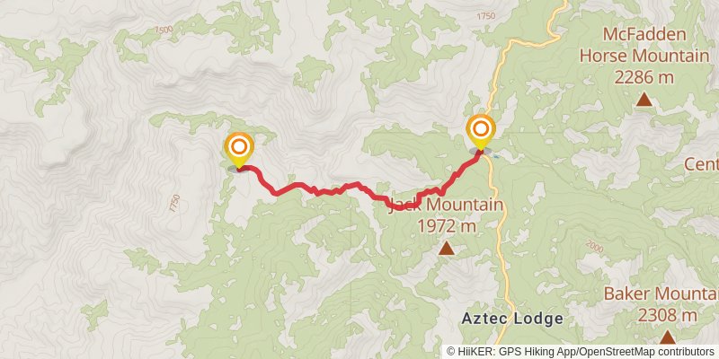 Hell's Hole Trail stage 1 Map