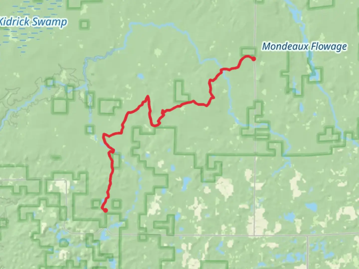 An image depicting the trail Ice Age Trail and Forest Trail 333 - County Highway E and its surrounding area.