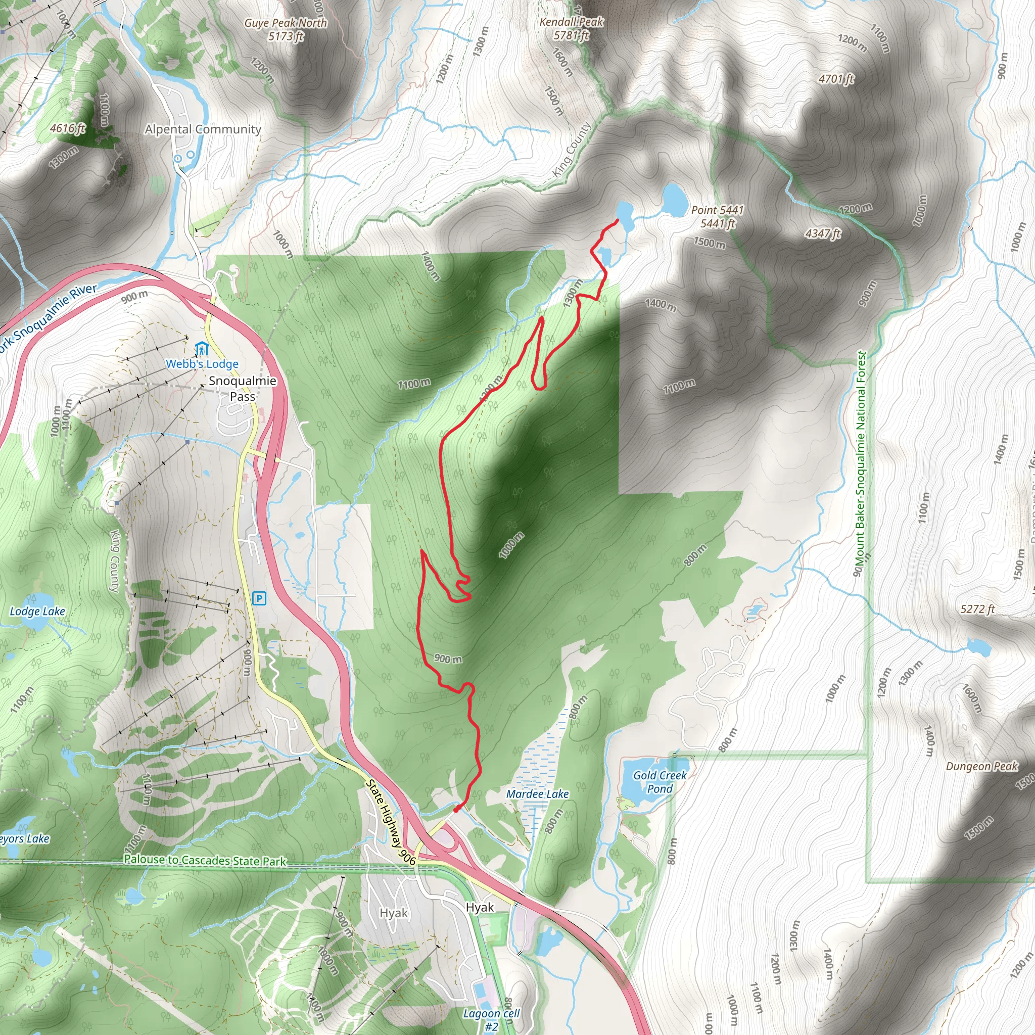 Kendall Peak Lakes Trail mobile static map