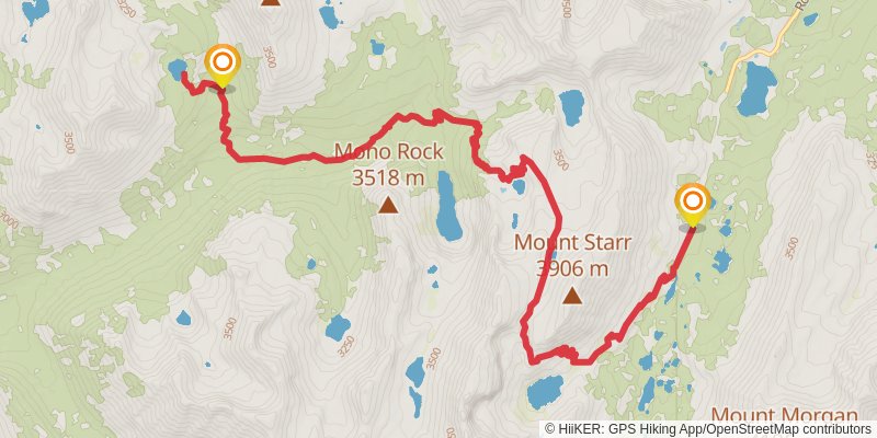 Lower Hopkins Lake via Mono Creek Trail stage 3 Map