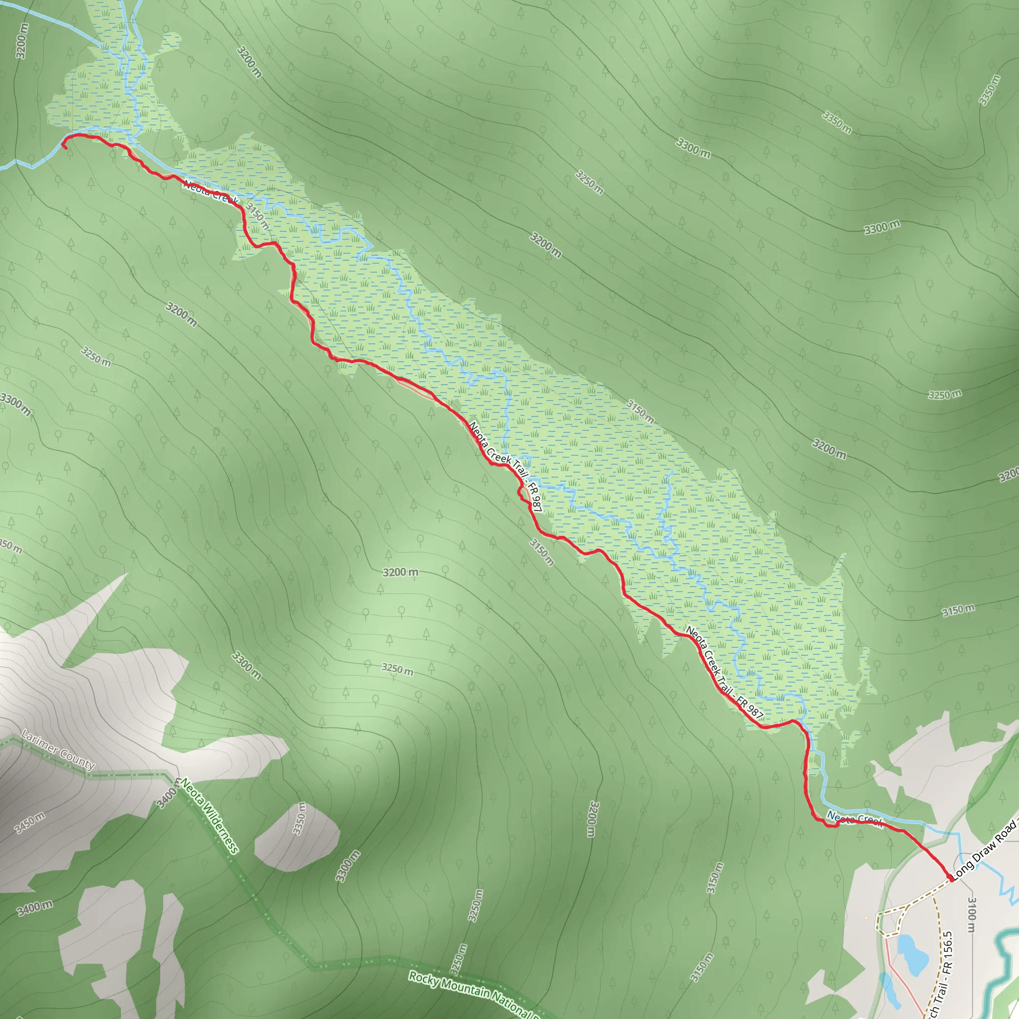 Neota Creek Trail mobile static map