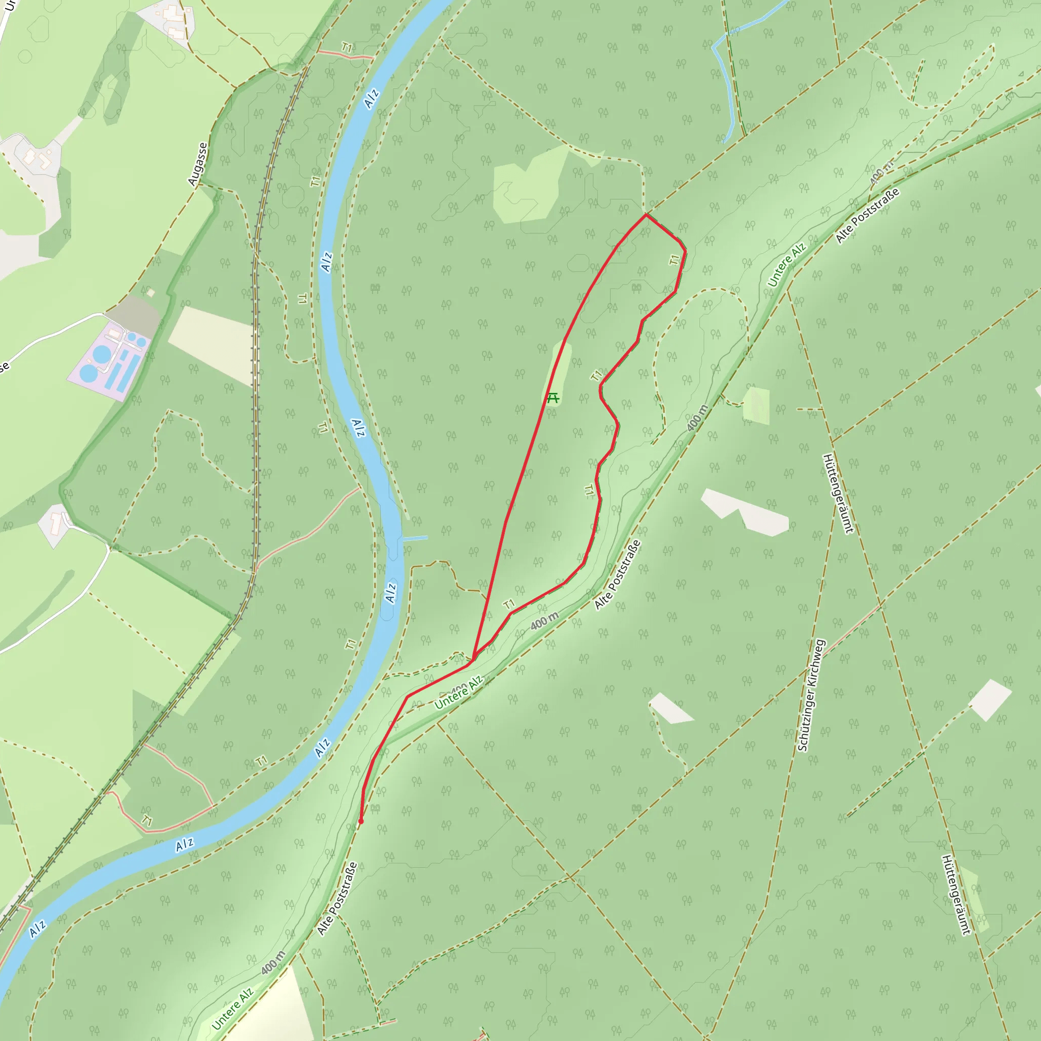 Walderlebnispfad Klosterau Loop mobile static map