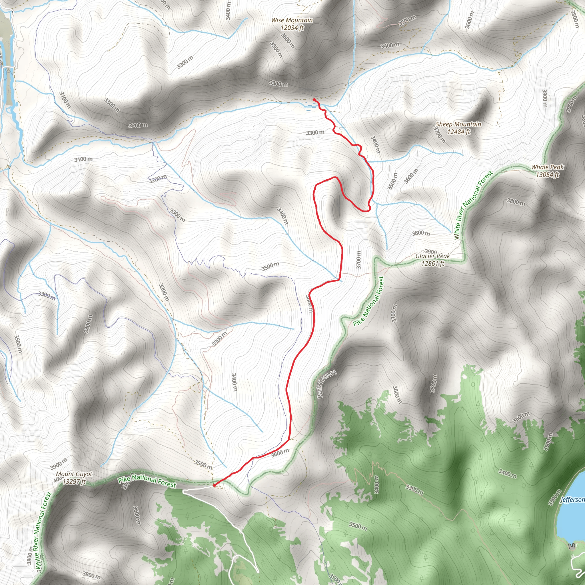 Glacier Ridge and Georgia Pass mobile static map