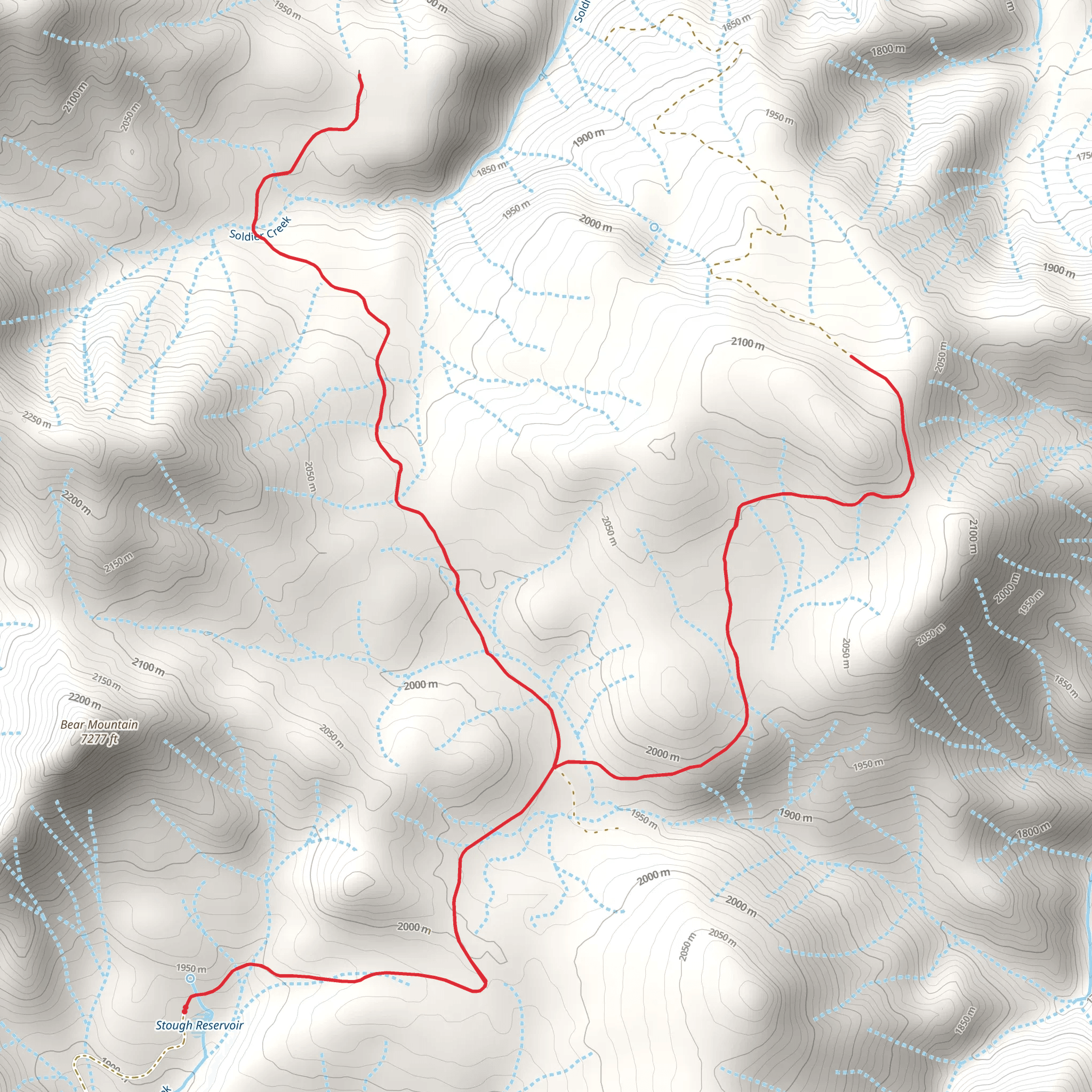 Soldier Creek and Stough Reservoir mobile static map