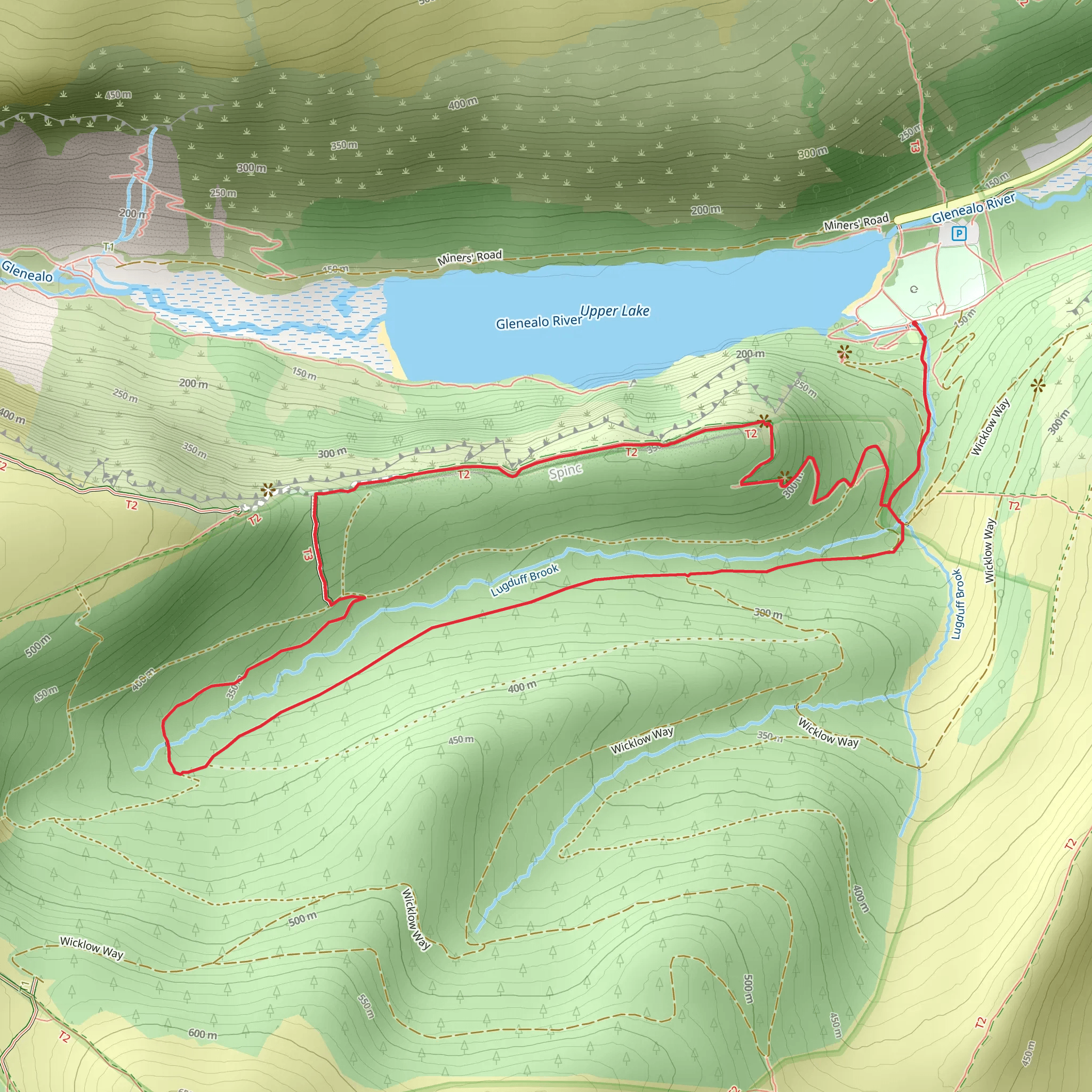 Spinc - Short Route - Glendalough mobile static map