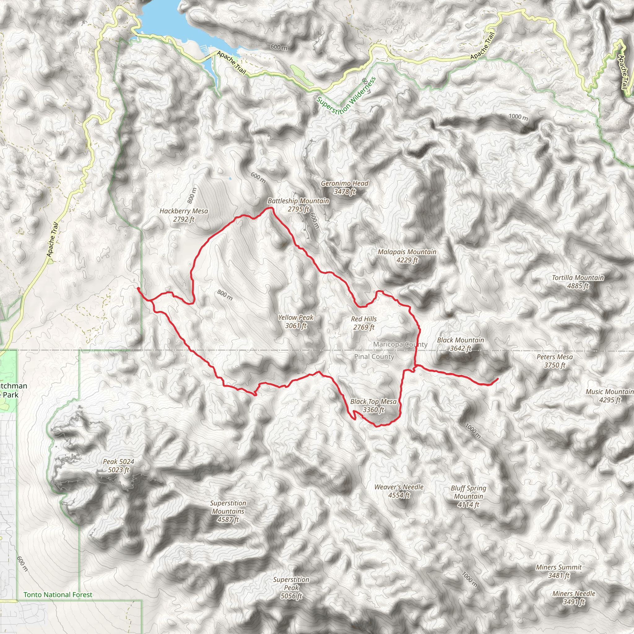 Dutchman, Charlebois Spring and Cavalry Loop Trail mobile static map