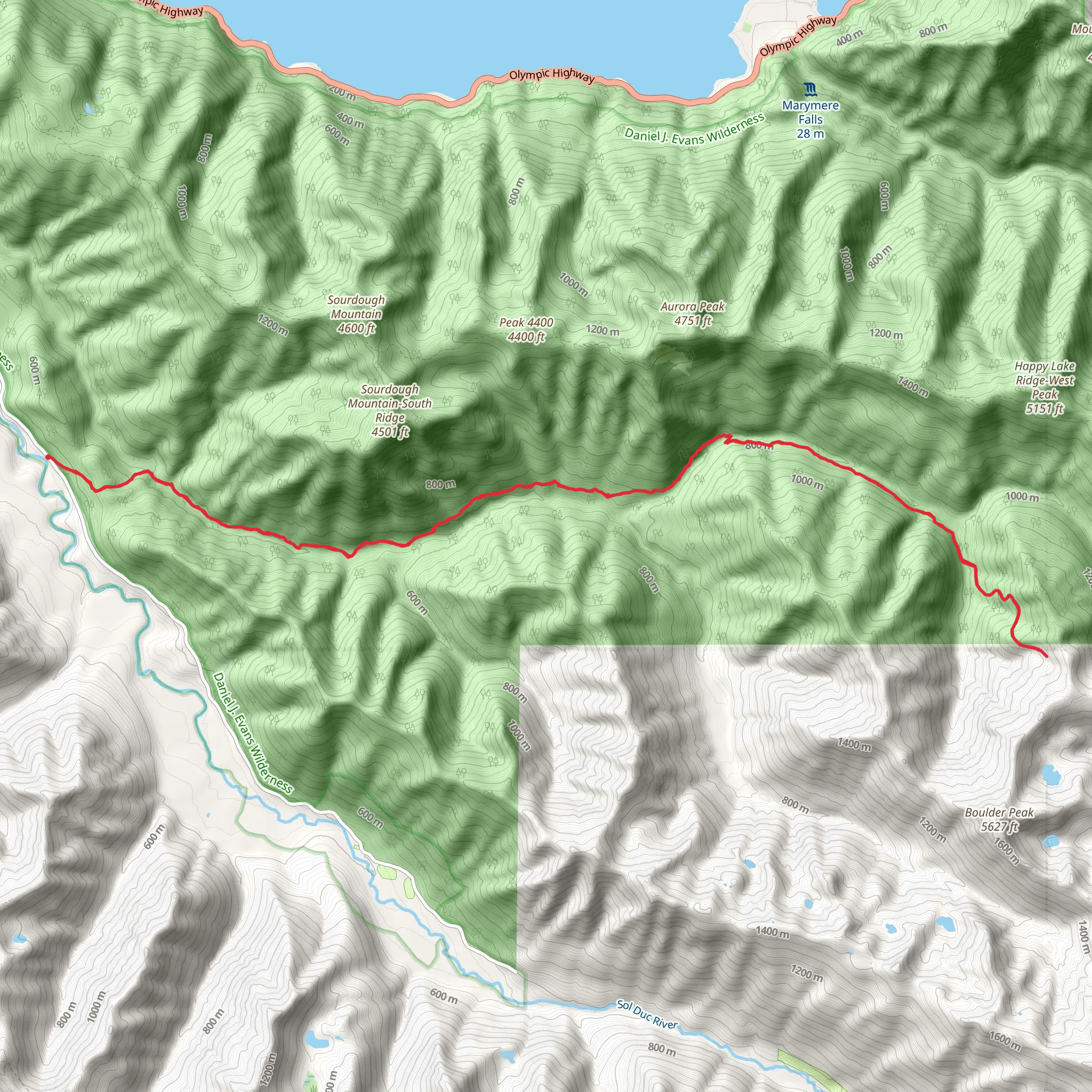 North Fork Sol Duc River Trail mobile static map