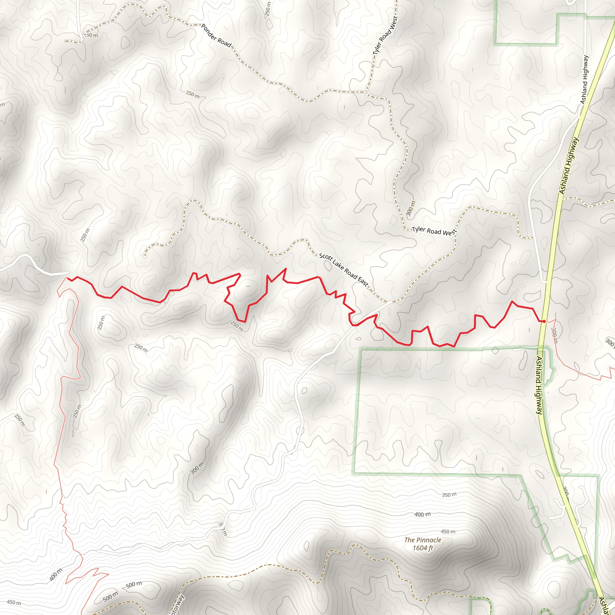 Pinhoti Trail from Ashland Highway mobile static map