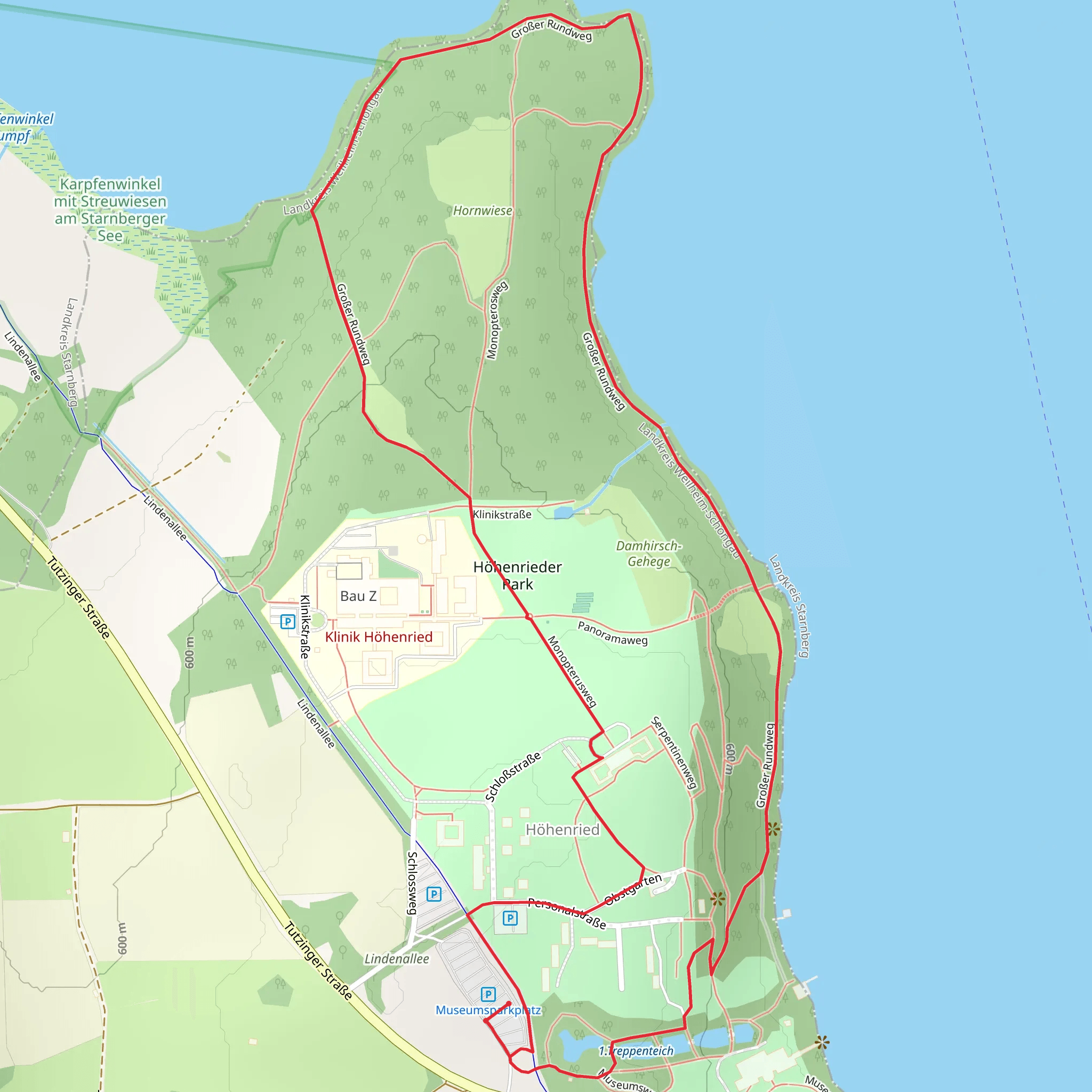 Höhenrieder Park via Großer Rundweg mobile static map