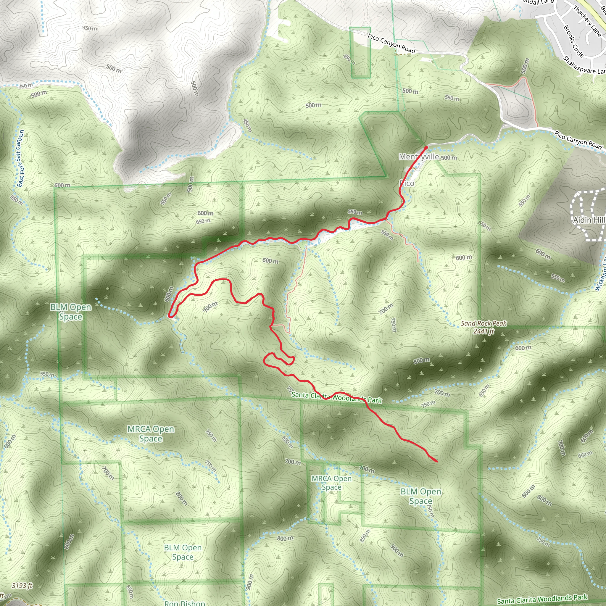 Pico Canyon Service Road mobile static map