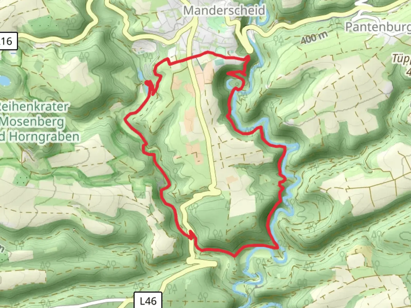 An image depicting the trail Manderscheider Burgweiher, Jakobsplatz and Wolfsschlucht Horngraben Loop and its surrounding area.