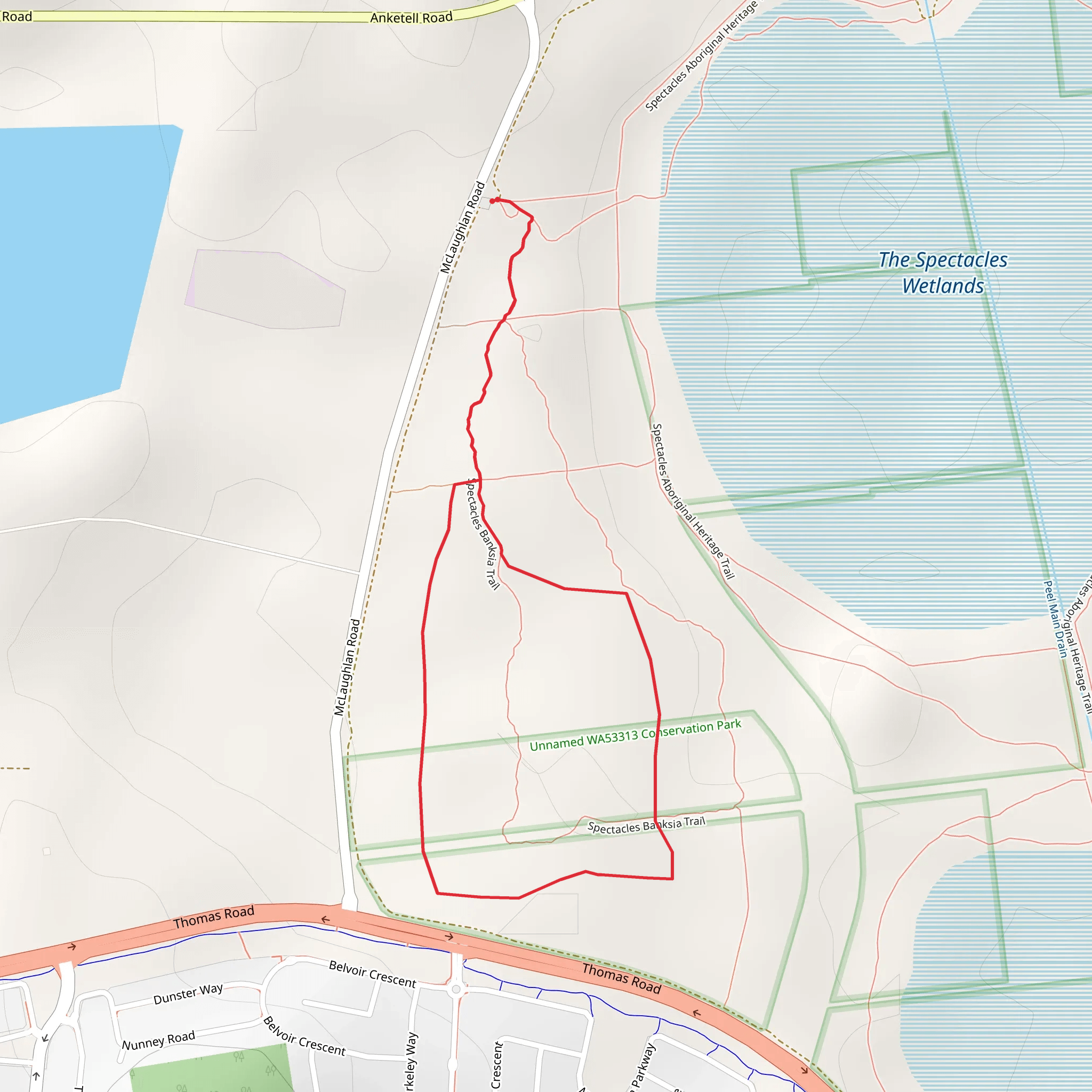 Spectacles Banksia Trail mobile static map