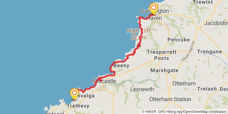 Cornwall Coast Path stage 3 Map
