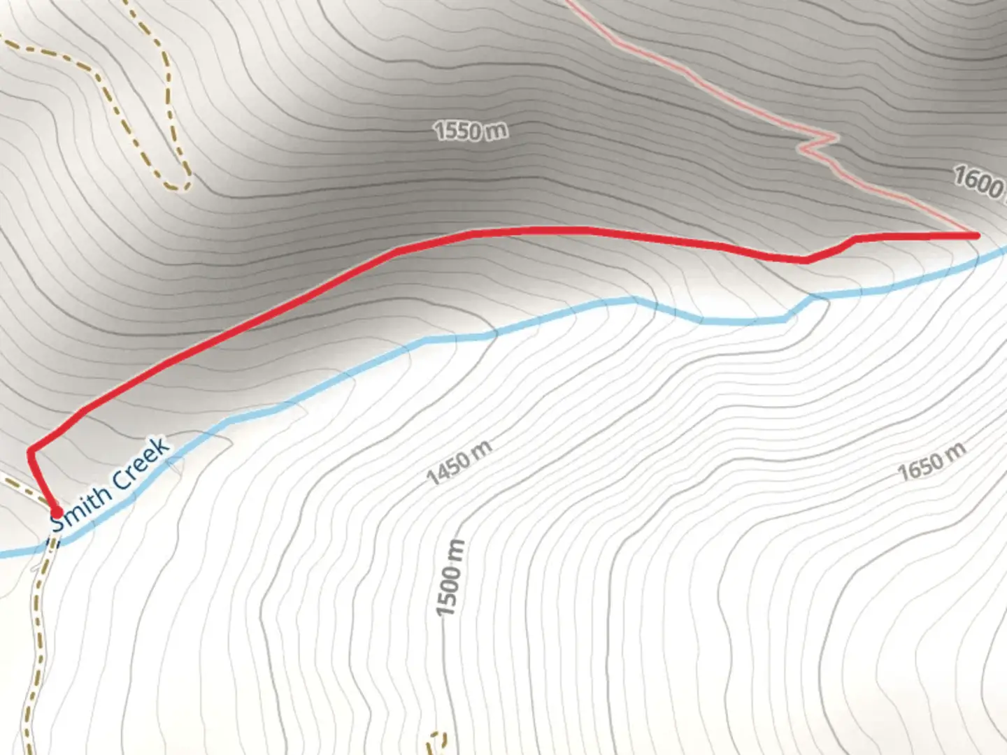 An image depicting the trail Smith - Little Salmon and its surrounding area.