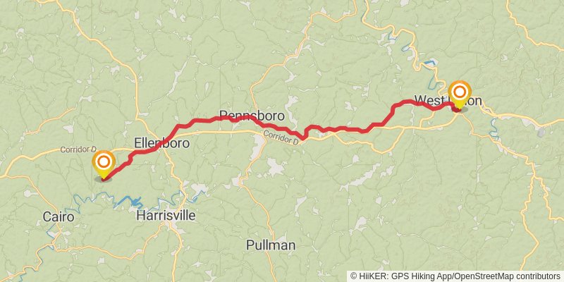 American Discovery Trail - East stage 25 Map