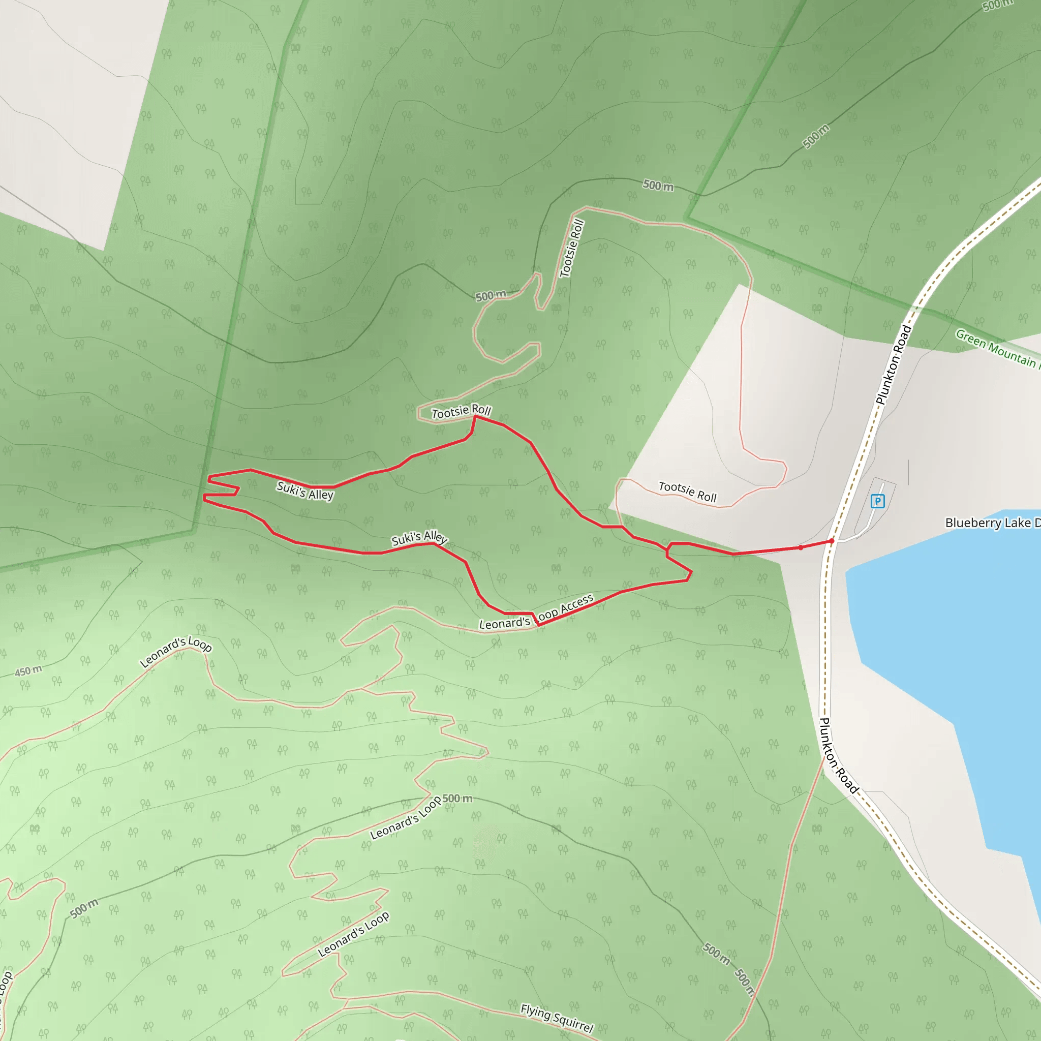 Suki's Alley via Lenord's Loop Access Trail mobile static map