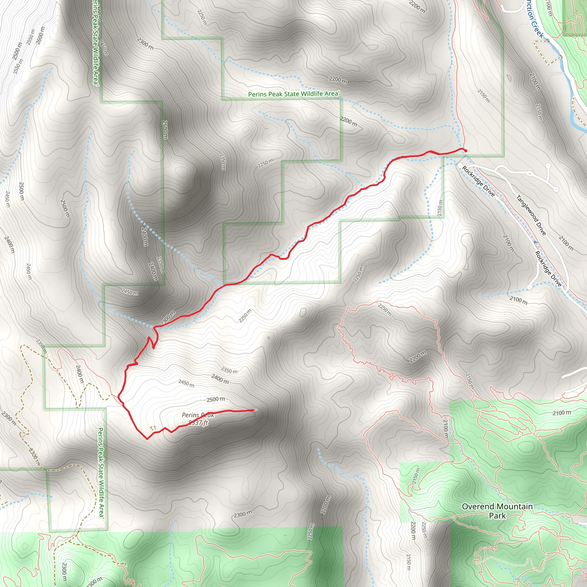 Perins Peak mobile static map