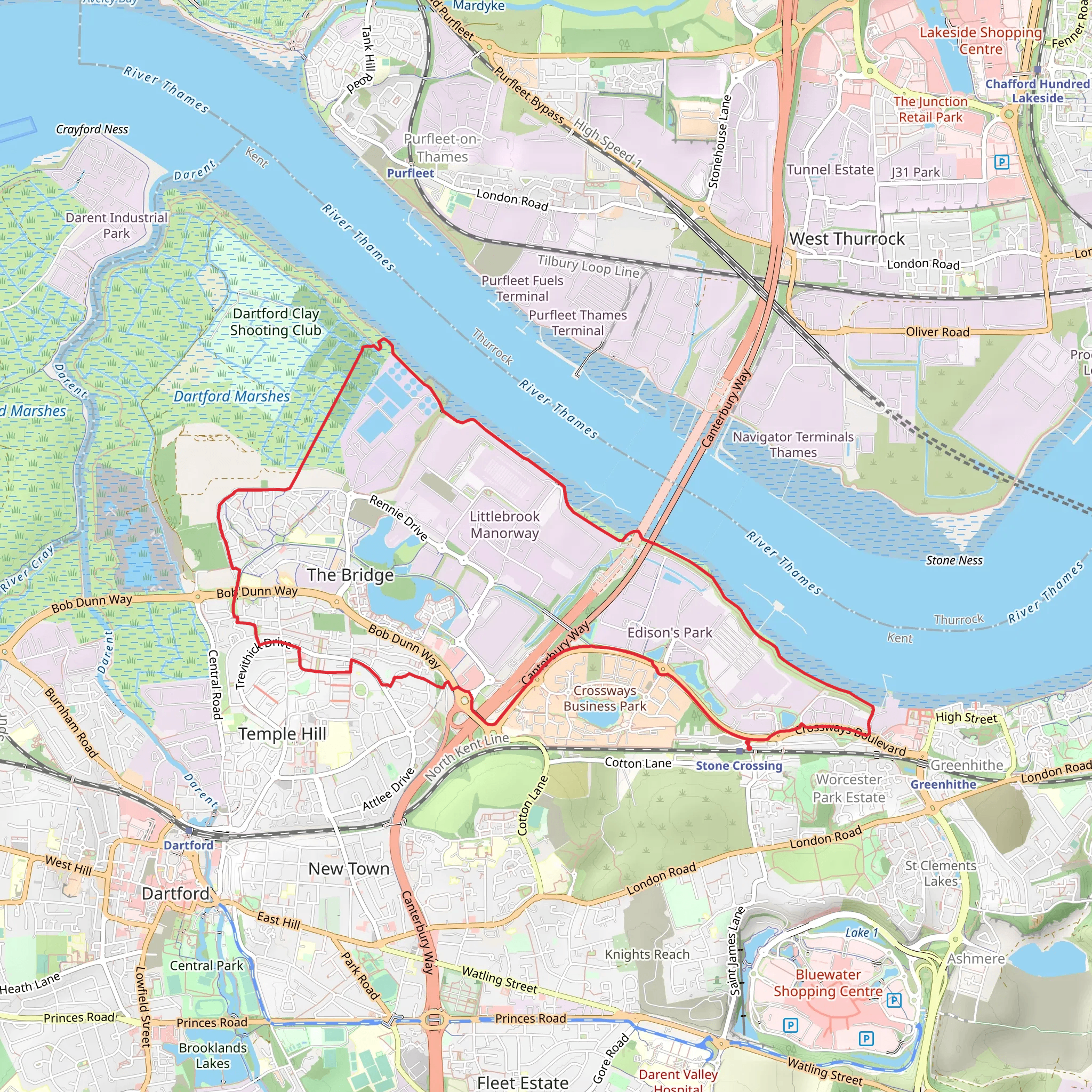 Greenhithe Circular Path mobile static map
