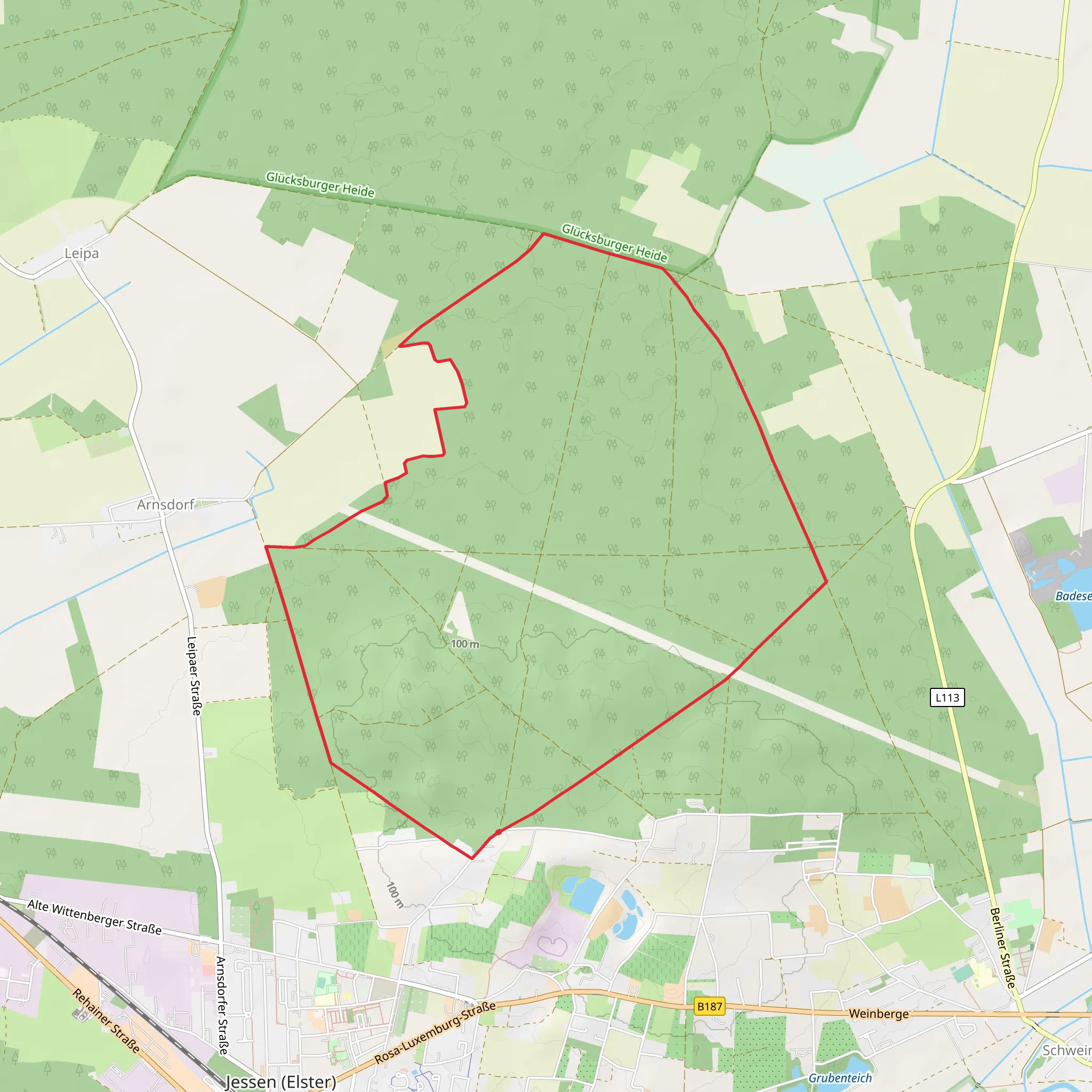 Arnsdorfer Berge Loop mobile static map