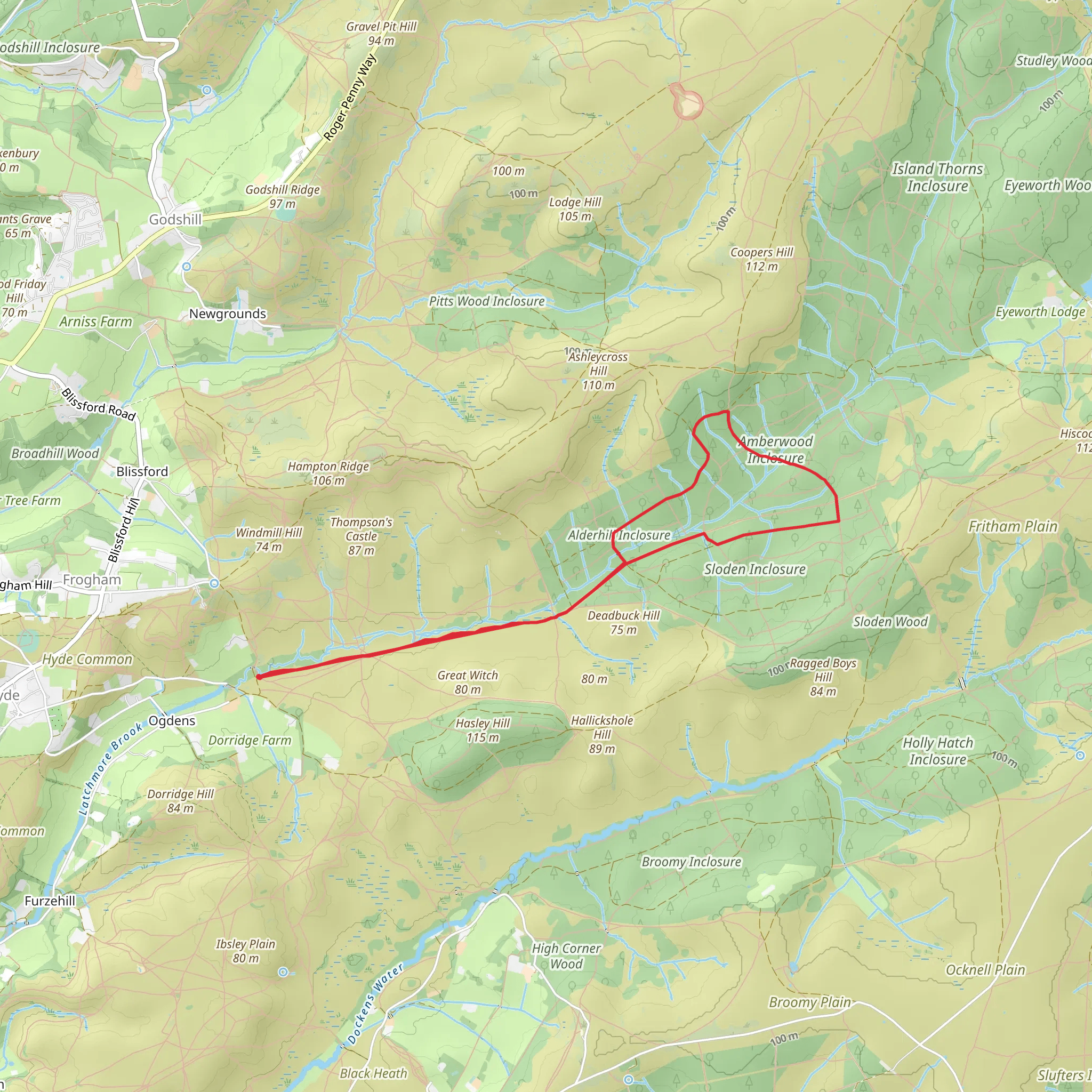 Alderhill Inclosure and Amberwood Inclosure Walk mobile static map