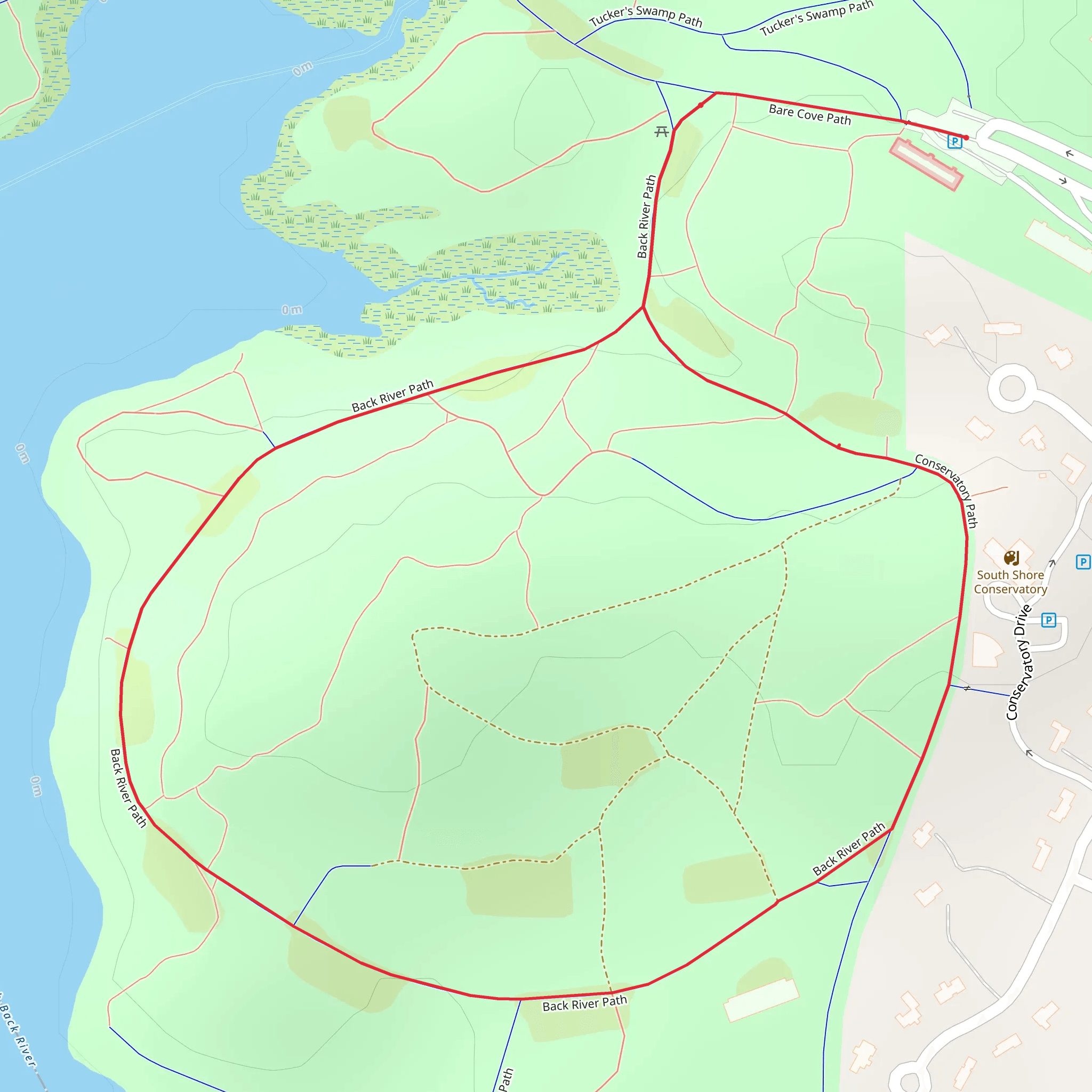 Bare Cove Park Loop via Bare Cove Path mobile static map