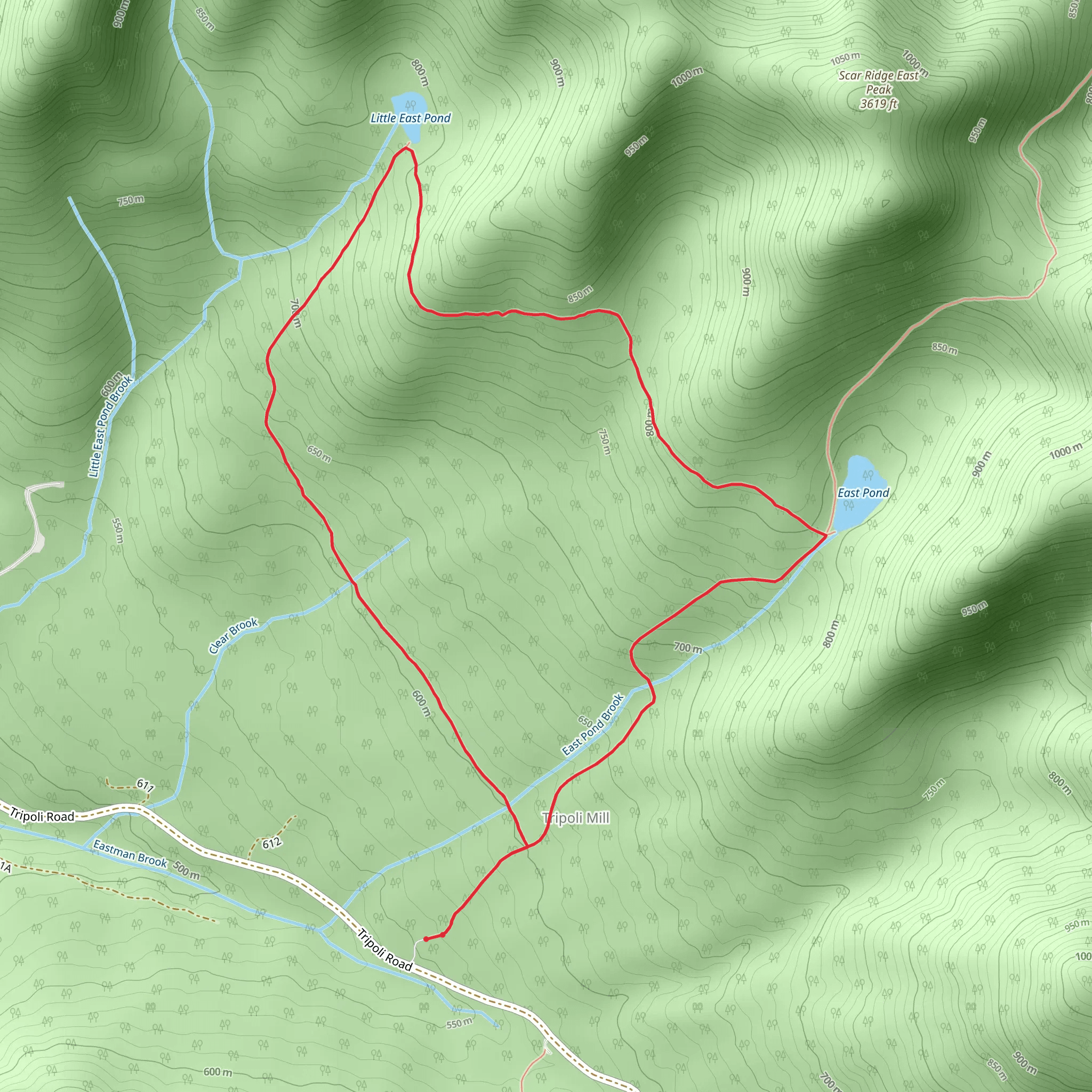 Little East Pond Loop Trail mobile static map