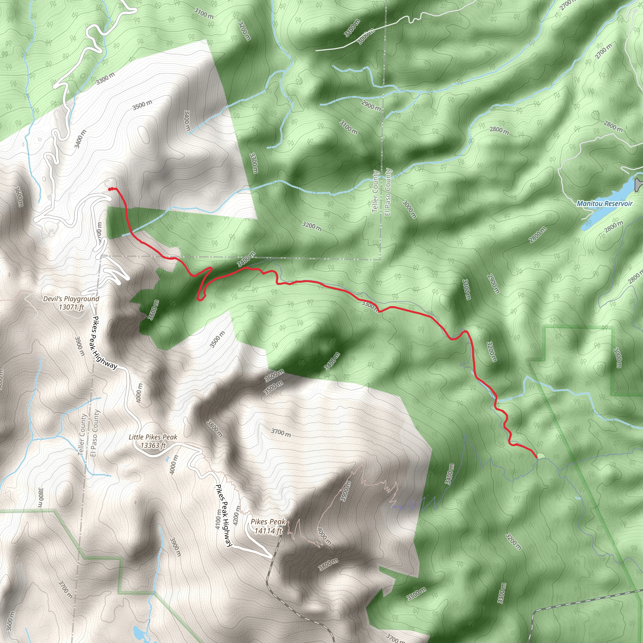 Elk Park Trail mobile static map
