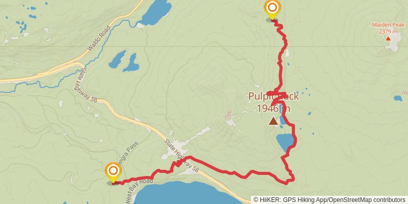 Pacific Crest Trail - Mount Hood To Mount Mcgloughlin stage 19 Map