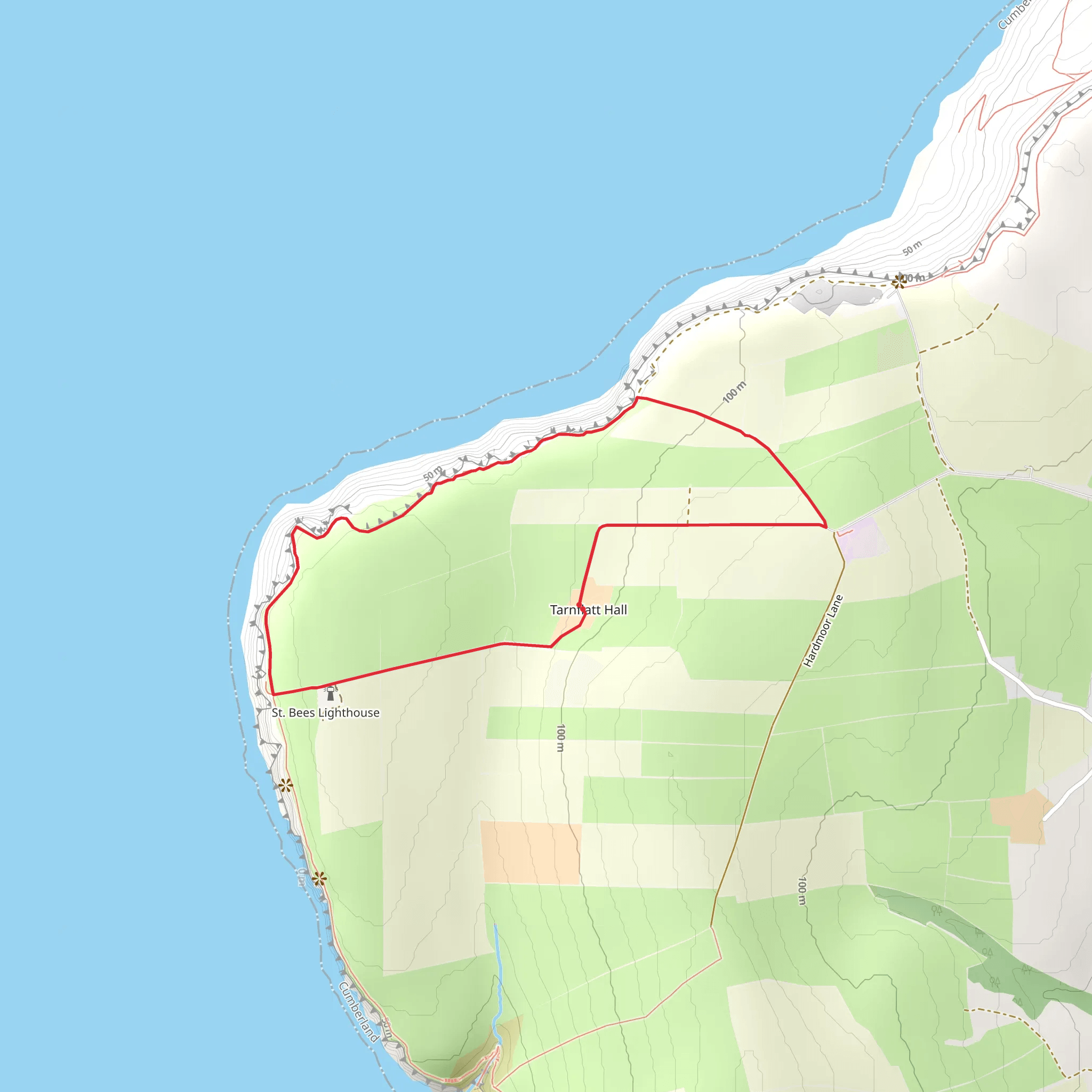St Bees Lighthouse Loop mobile static map