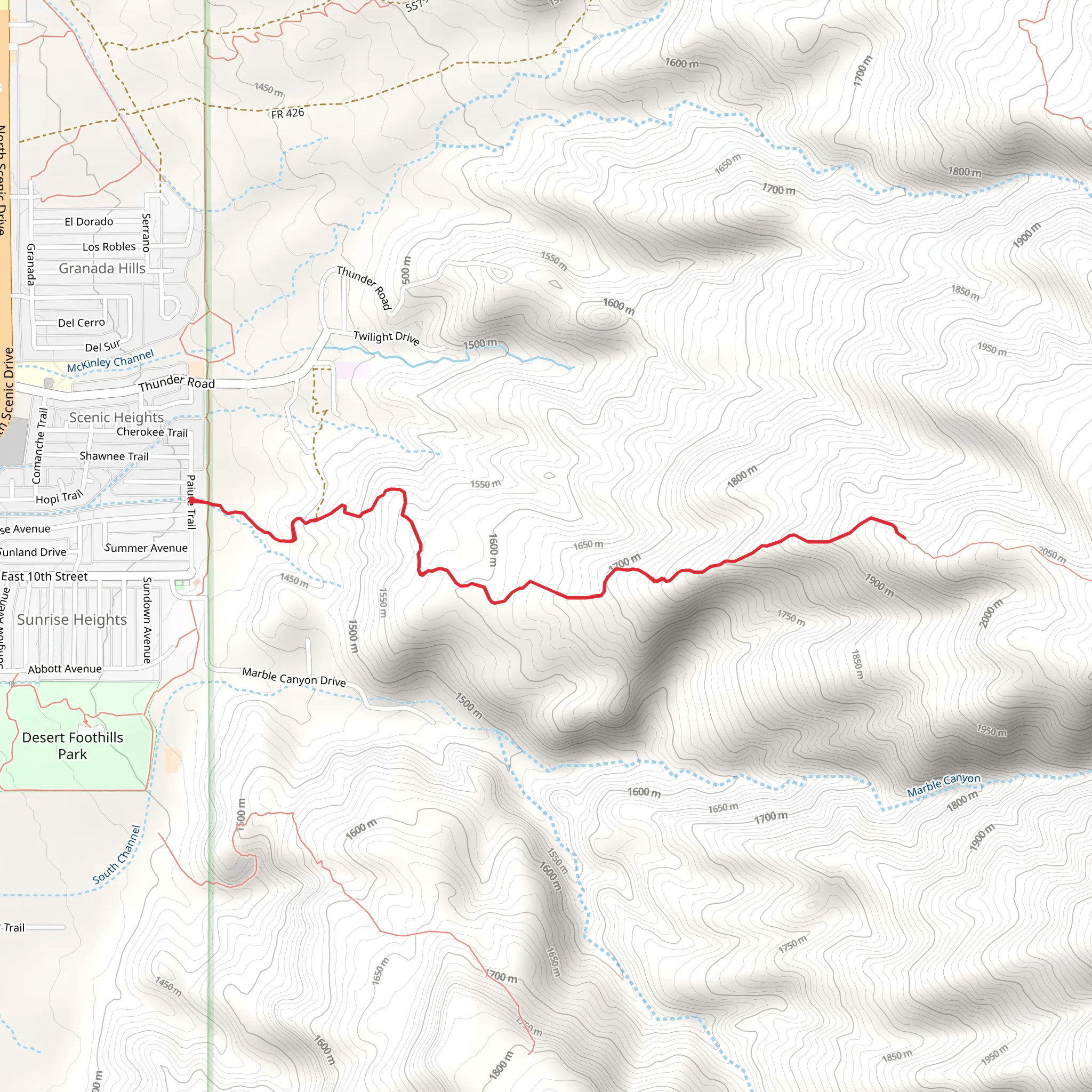 Trail 119 Out and Back mobile static map