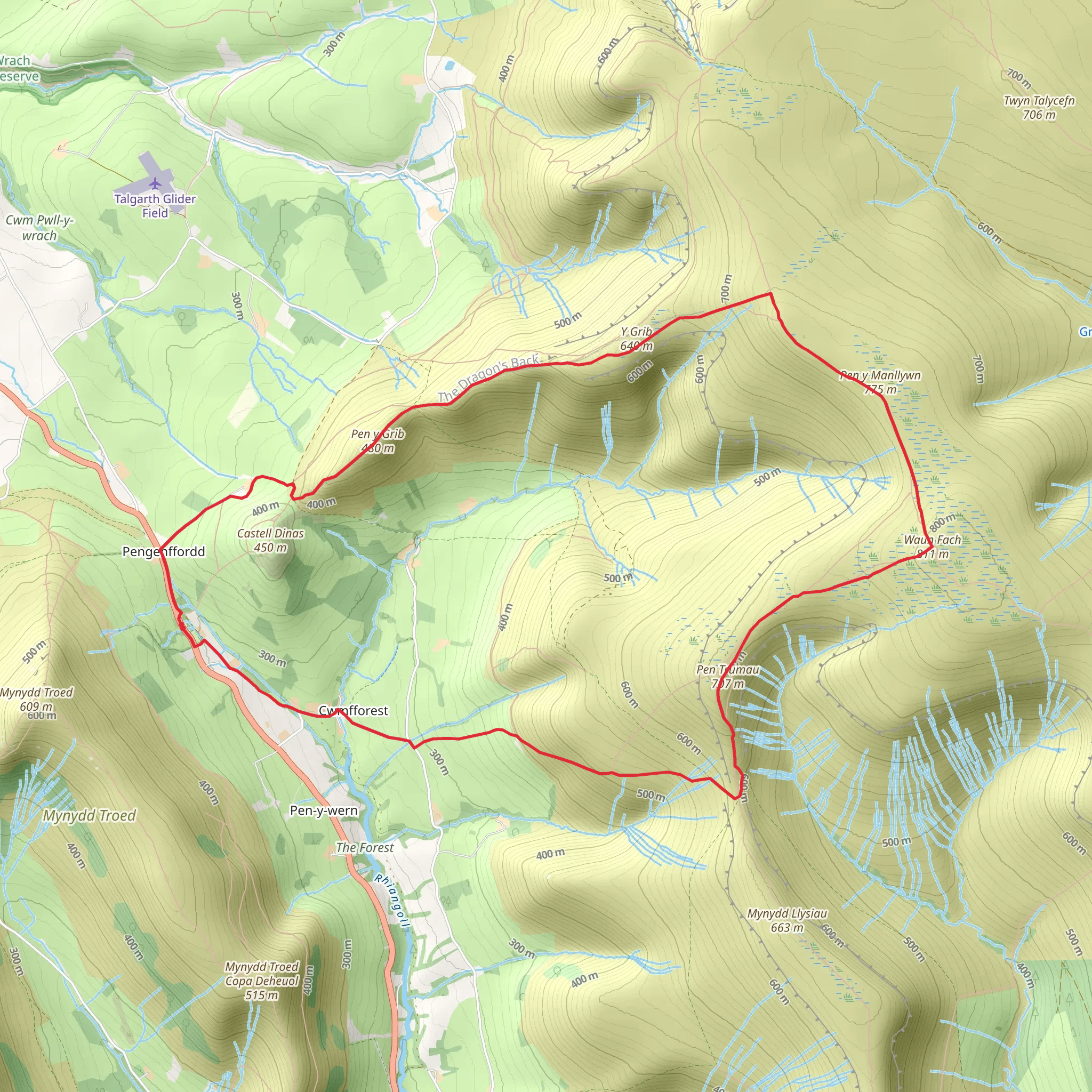 Dragons Back Loop mobile static map