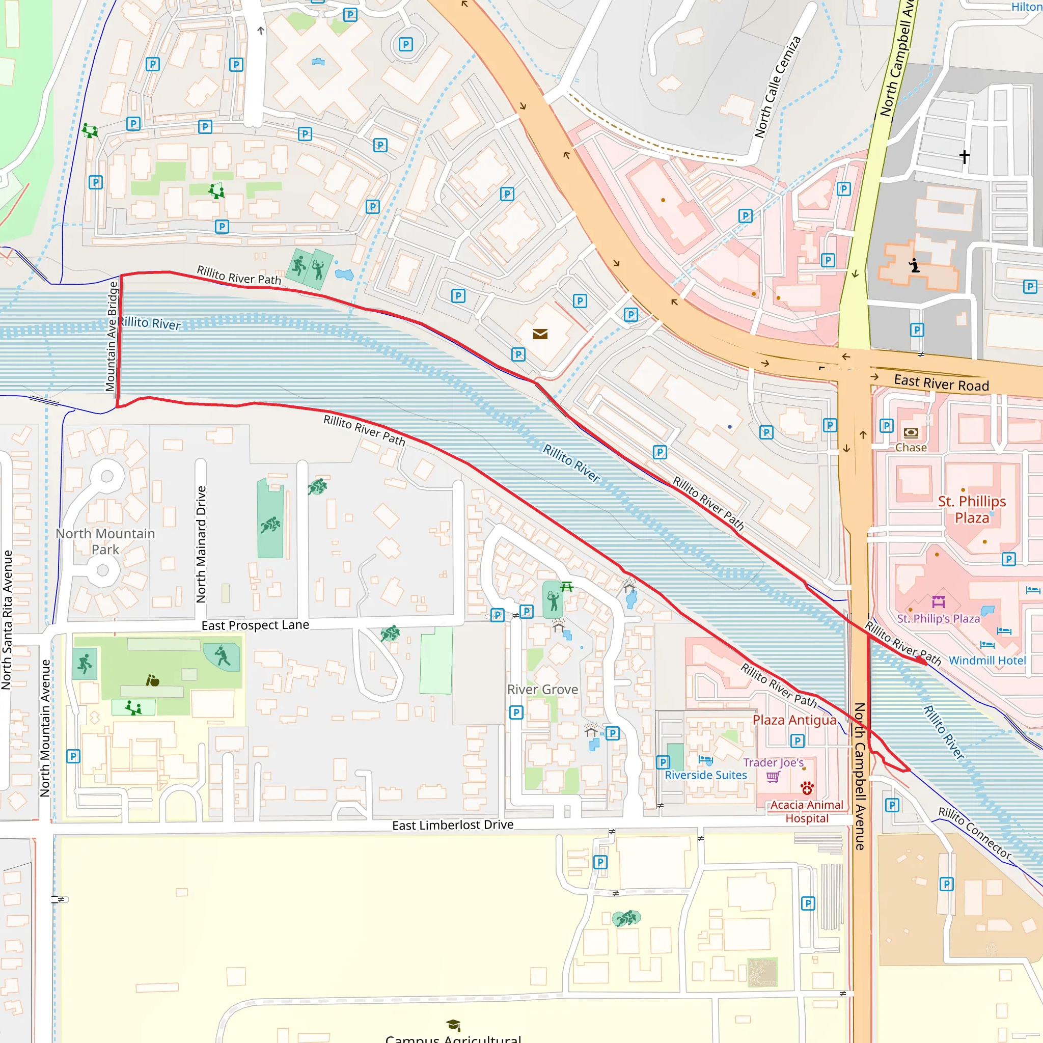 Rillito River Loop Path mobile static map