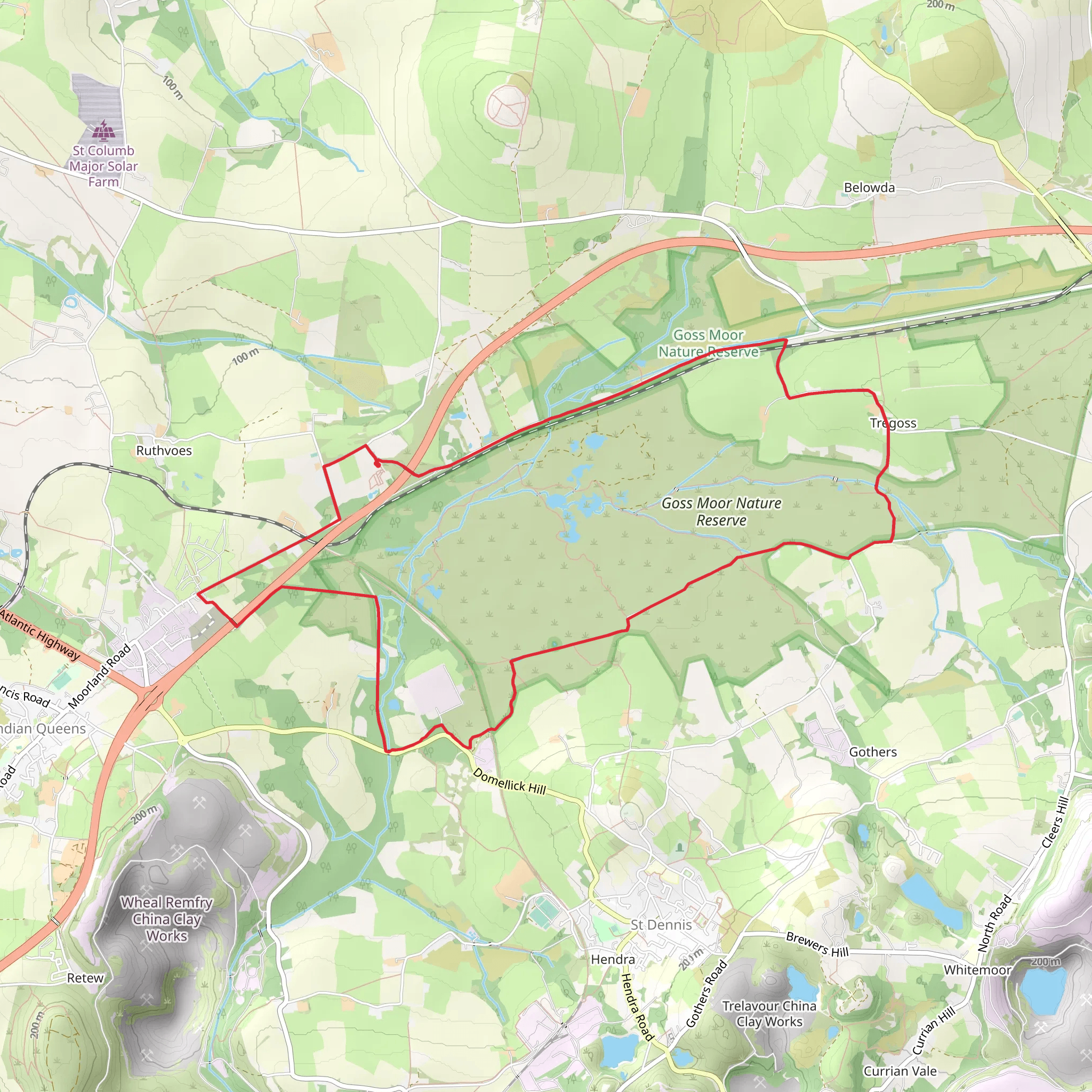 Goss Moor Nature Reserve Loop mobile static map