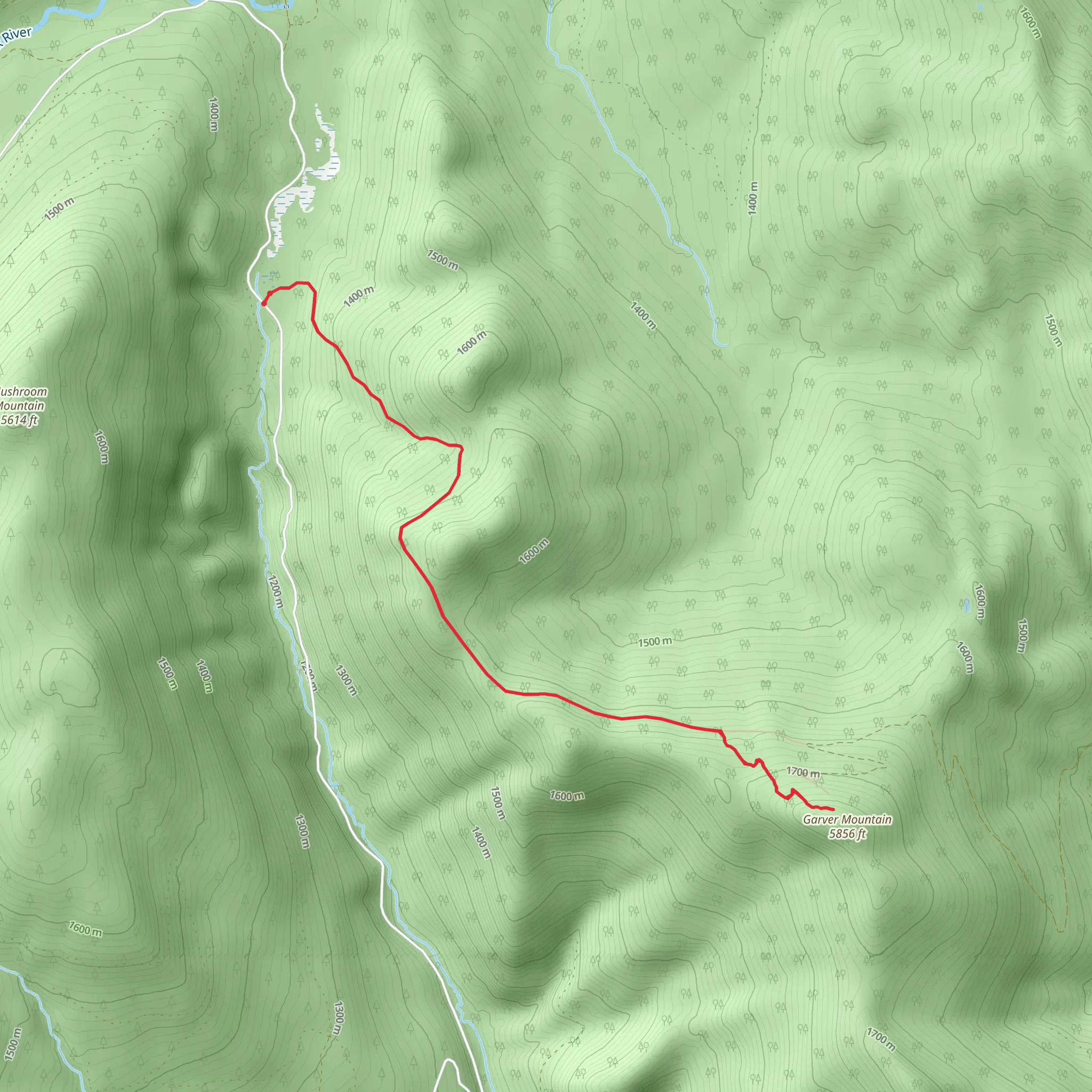 Garver Spring Trail via PCT mobile static map
