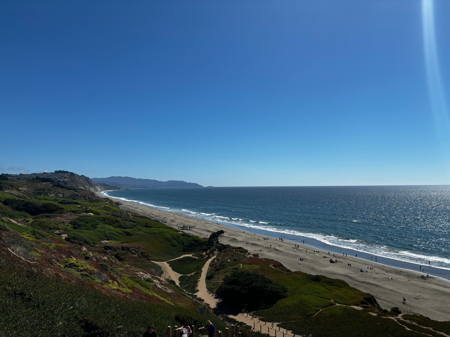 An image depicting the trail Fort Funston and Funston Beach Loop and its surrounding area.