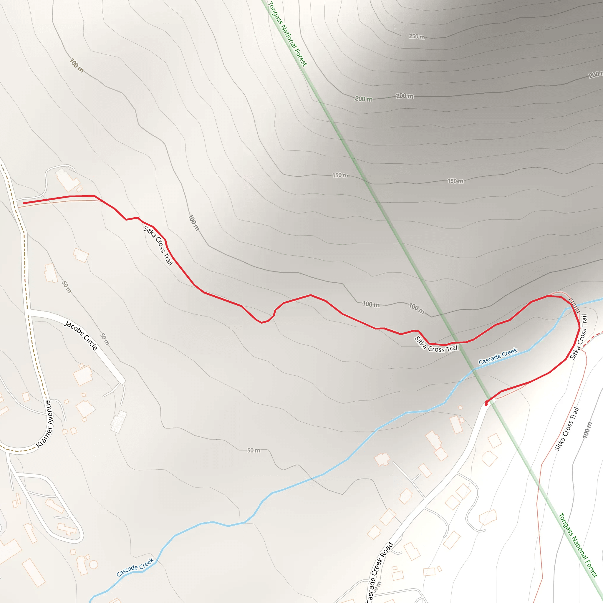 Sitka Cross Trail mobile static map