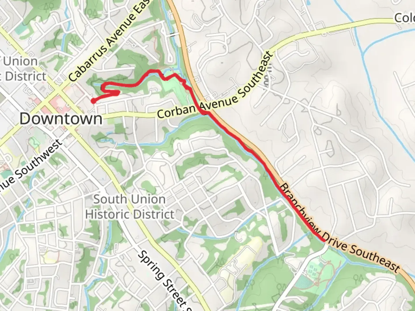 An image depicting the trail Harold B McEachern Greenway and its surrounding area.