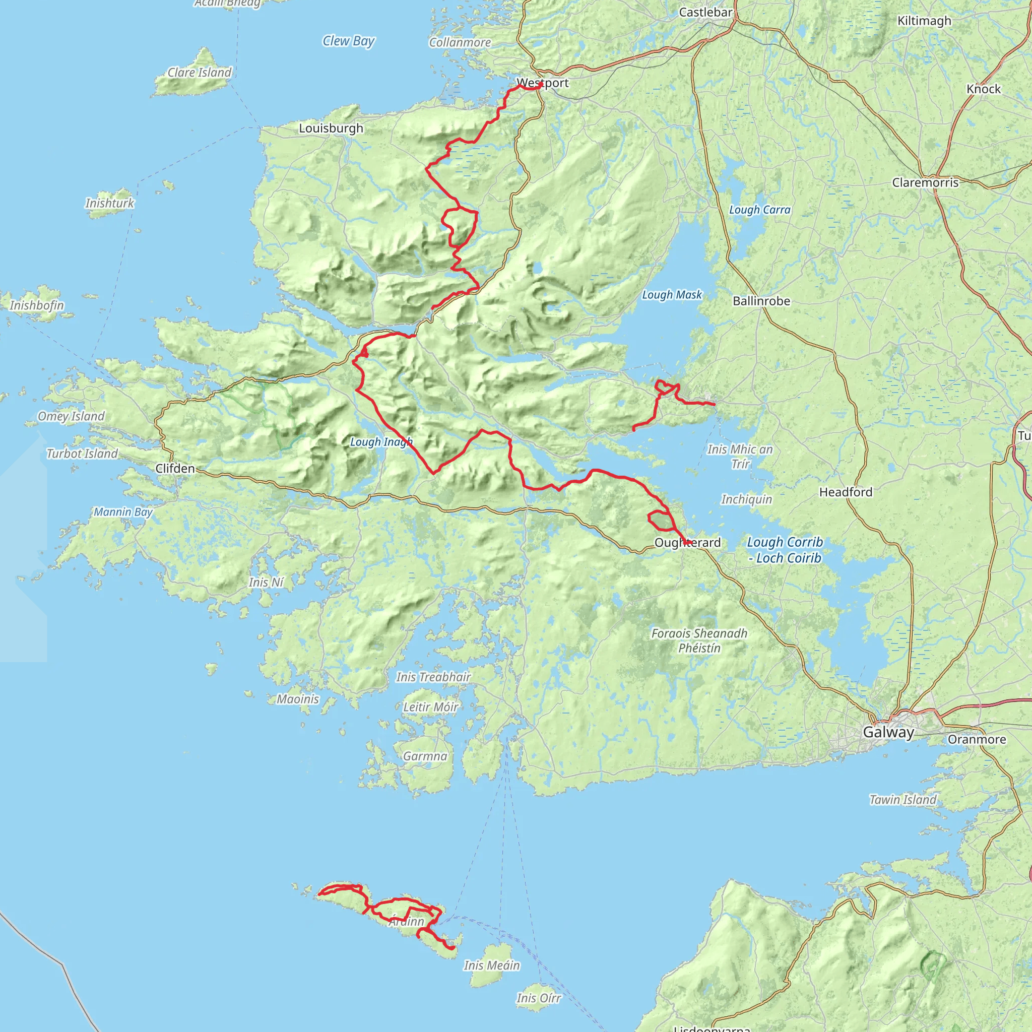 Connemara and the West of Ireland 10-Day Moderate Tour (Hillwalk Tours) mobile static map